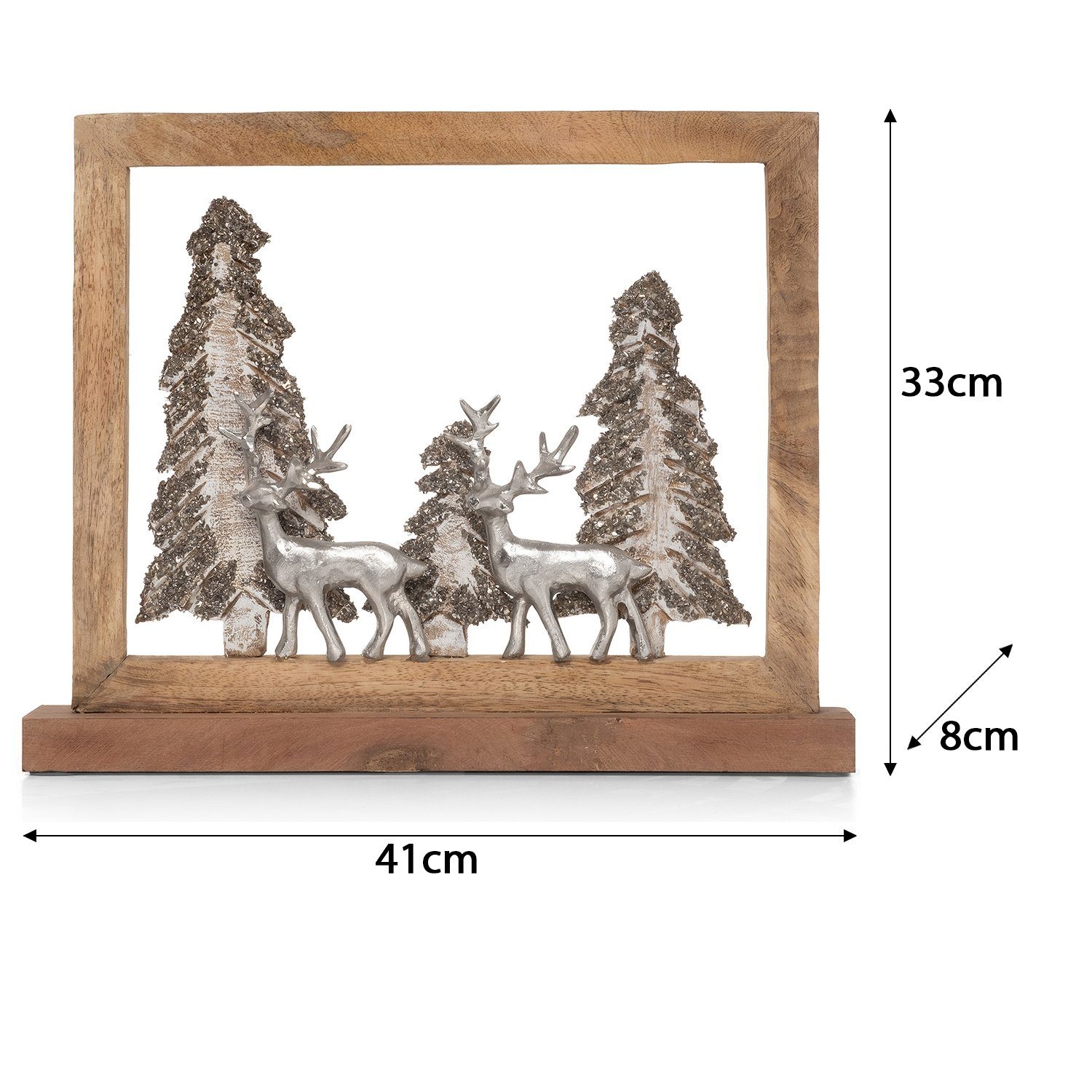 Moritz Skulptur Tischdeko Rentiere Weihnachtsdeko Wald Tischdeko, Fensterdeko, Holzdeko, cm, Wanddeko, 33 Holz, im