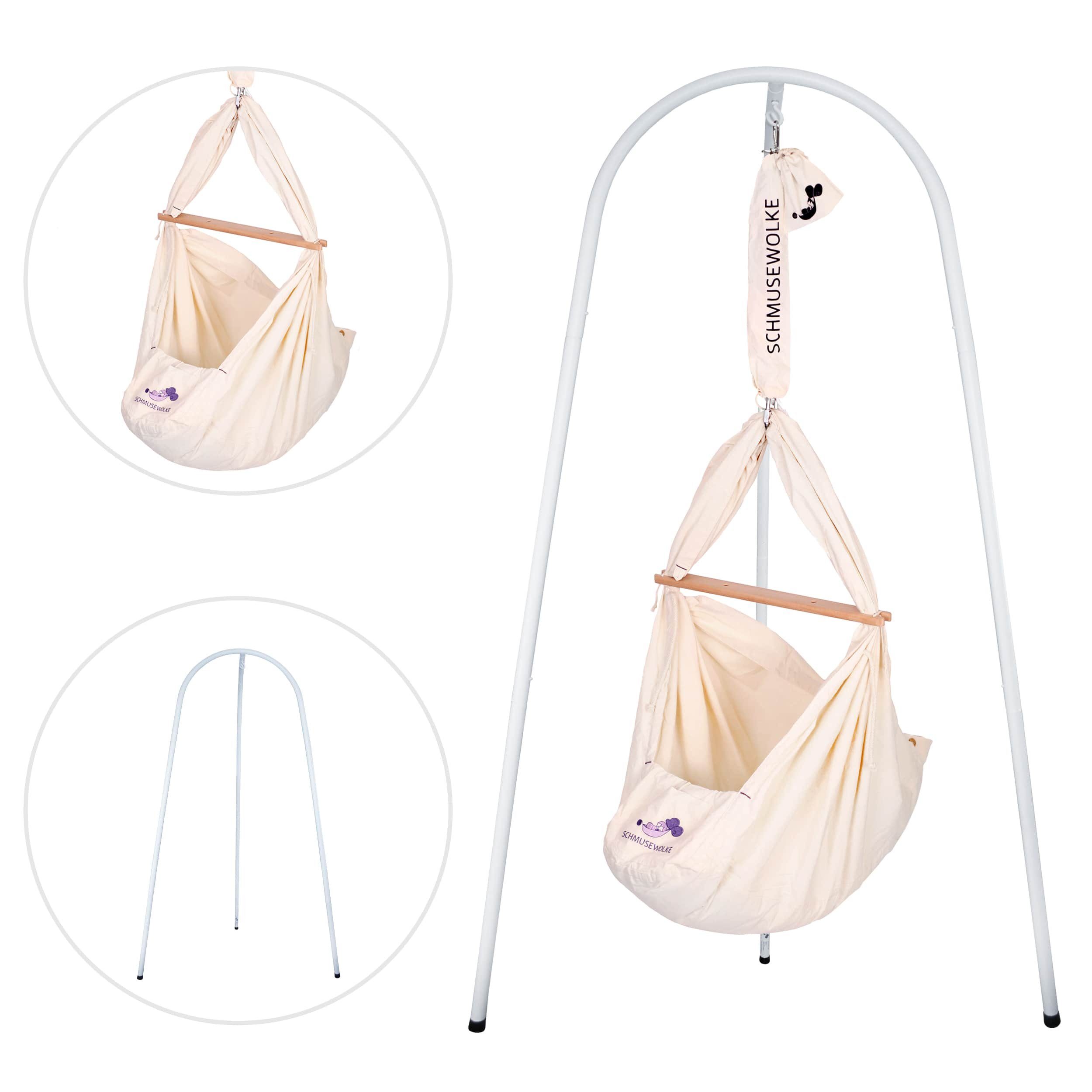 Schmusewolke Stubenbett Federwiege Bio (Schafwollmatratze) mit Gestell