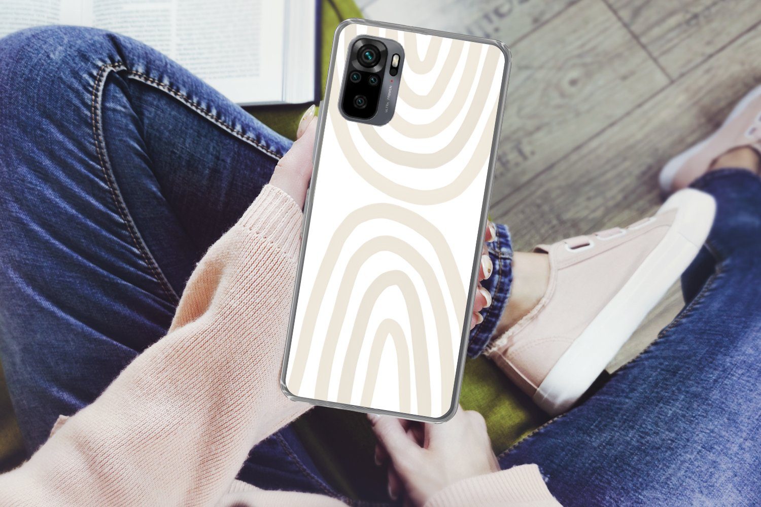 MuchoWow Handyhülle für Xiaomi Redmi Note 10S Regenbogen - Pastell - Design - Abstrakt, Phone Case, Silikon, Schutzhülle Dünn