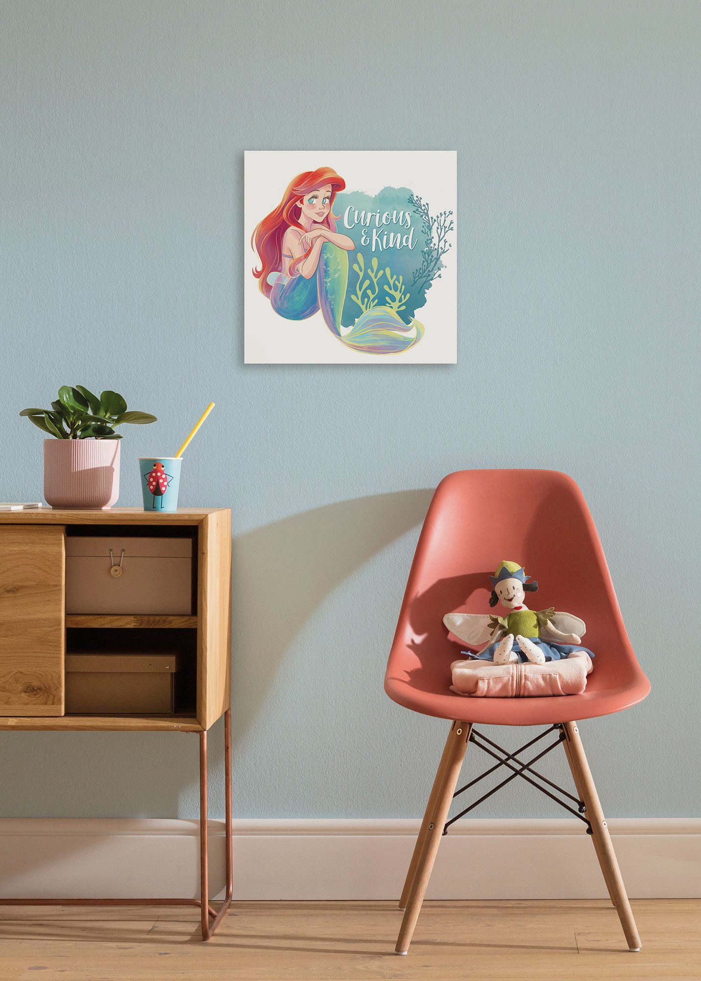 Komar Leinwandbild Disney Ariel Curious & Kind, Disney (1 St), 40 x 40 cm (Breite x Höhe) - Kinderzimmer, Dekoration