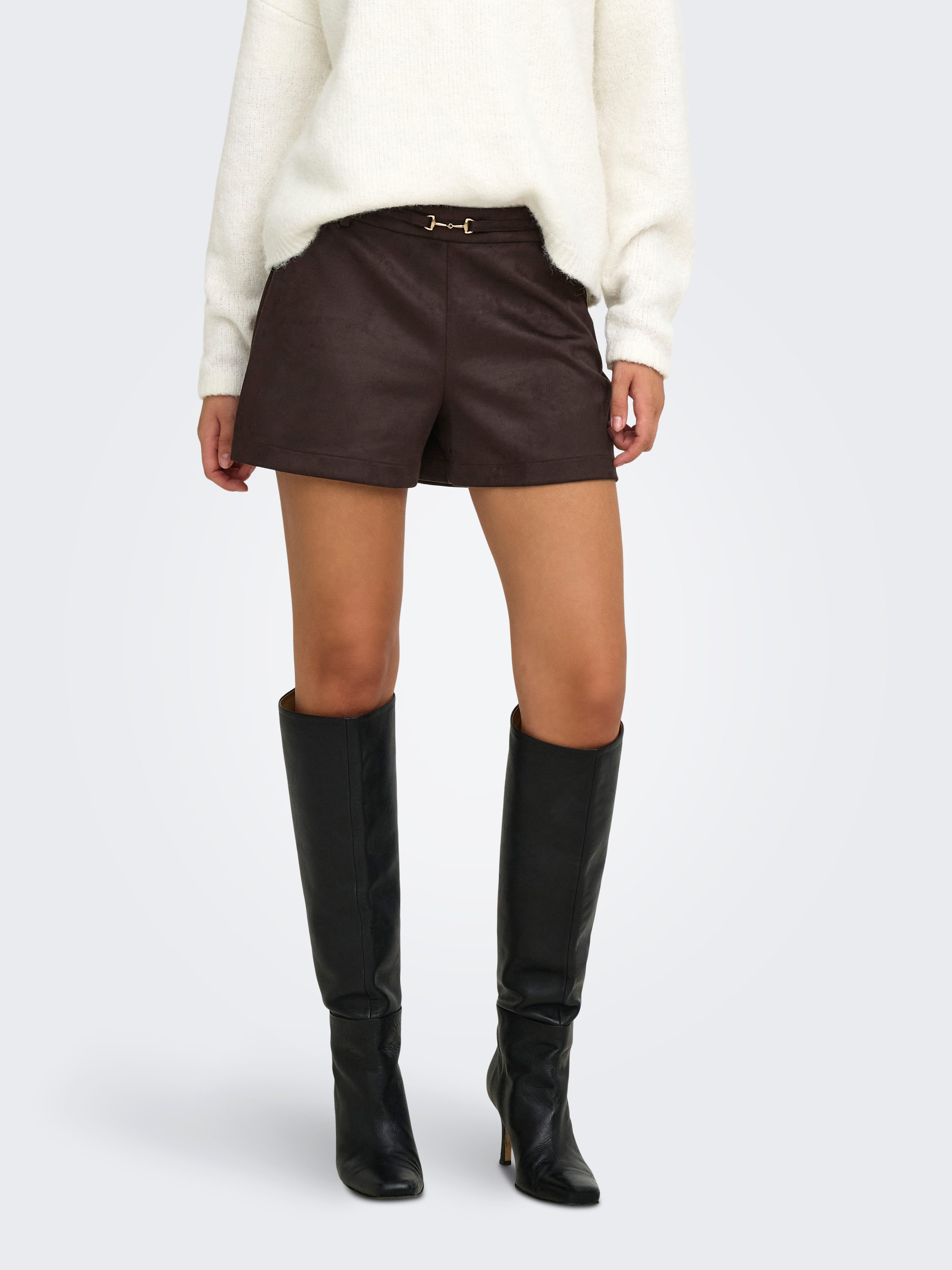 ONLY Shorts ONLMIRA MW FAUX SUEDE SHORTS CC PNT Materialmix, regular fit