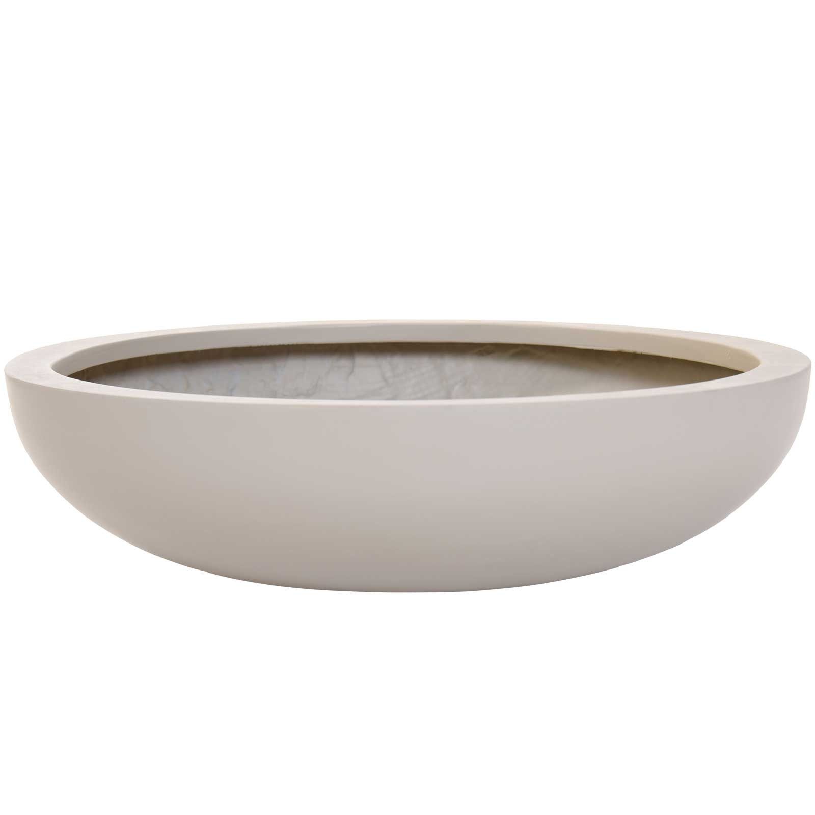 VIVANNO Pflanzschale Fiberglas PLANA Schale - Beige Matt (1 St), 43x43x11 cm