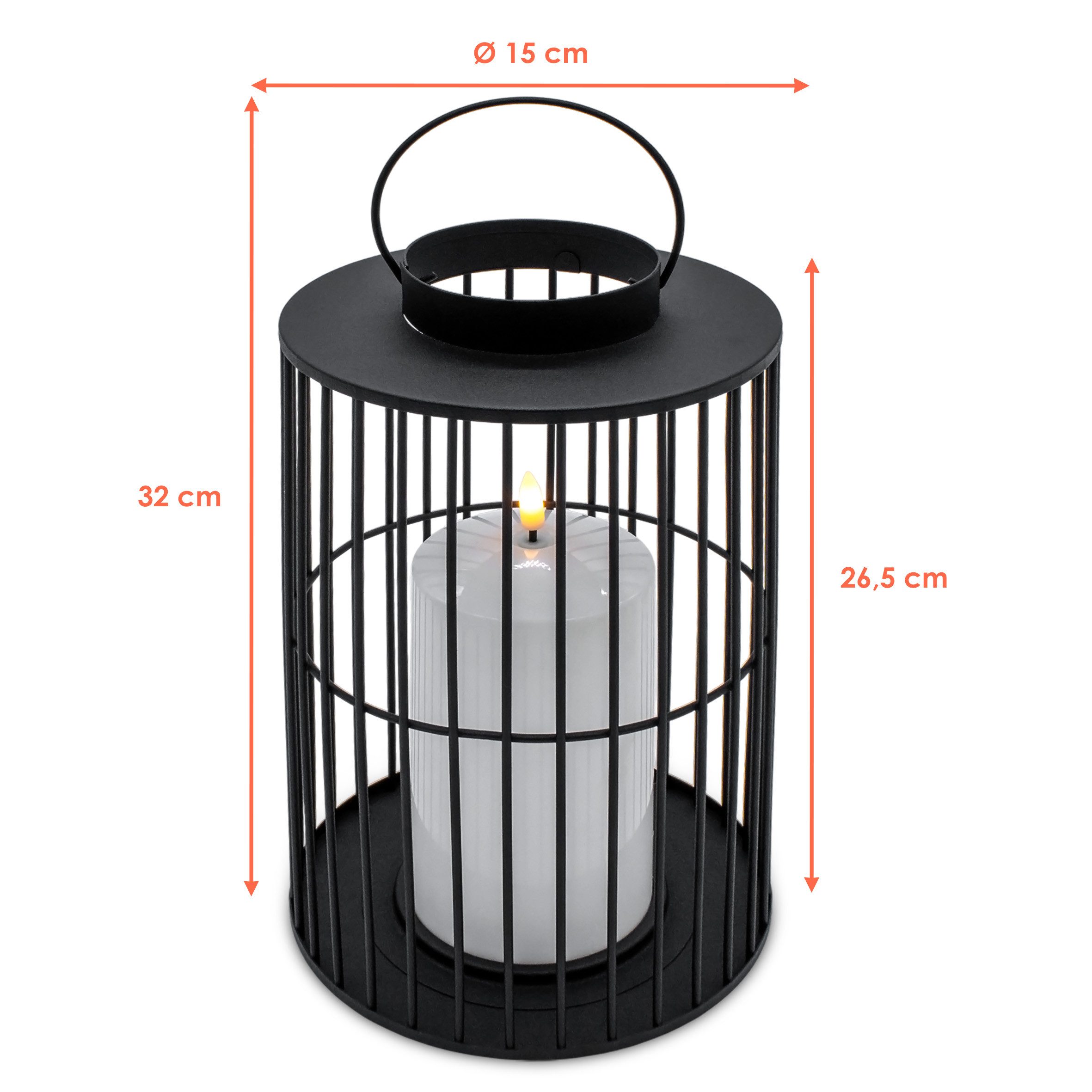 Spetebo LED Laterne Metall mit Timer für Außen und Innen, spritzwassergesch günstig online kaufen