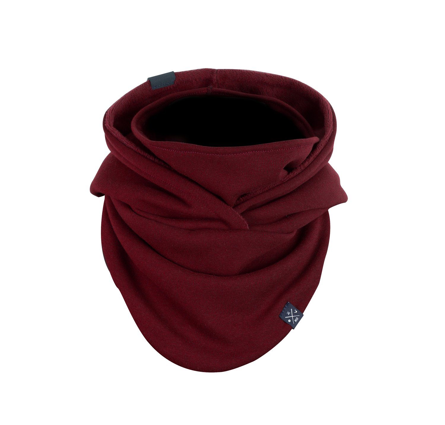 Manufaktur13 Schal Hooded Loop - Kapuzenschal, Schal aus Alpenfleece, mit integriertem Windbreaker Vino