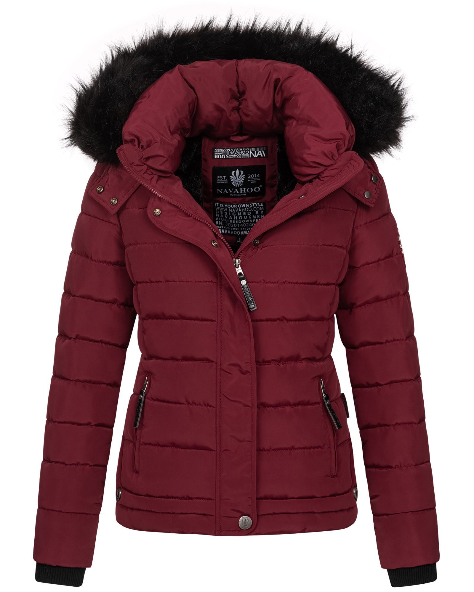 Navahoo Steppjacke Chloe hochwertige Winterjacke mit abnehmbarer Kapuze