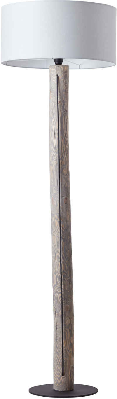 Brilliant Stehlampe Jimena, ohne Leuchtmittel, Stoffschirm, H 164 cm, Ø 50 cm, E27, Holz/Textil, kiefer gebeizt/grau