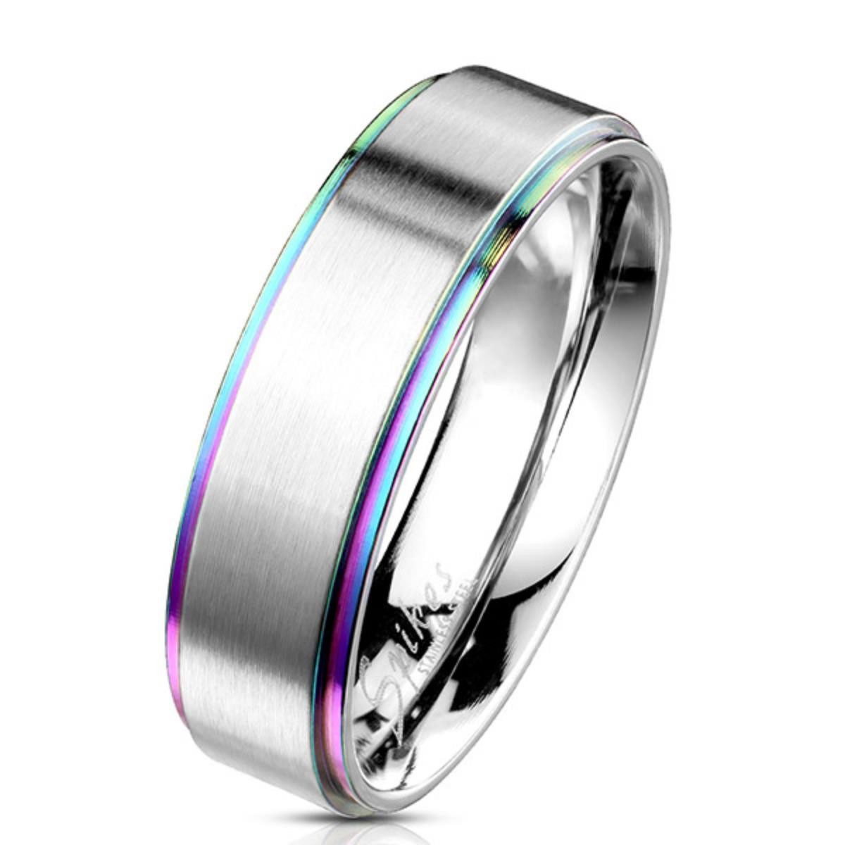 Order & Smile Schmuck Partnerring Regenbogen Ring Edelstahl / Pride Partnerring für Damen & Herren