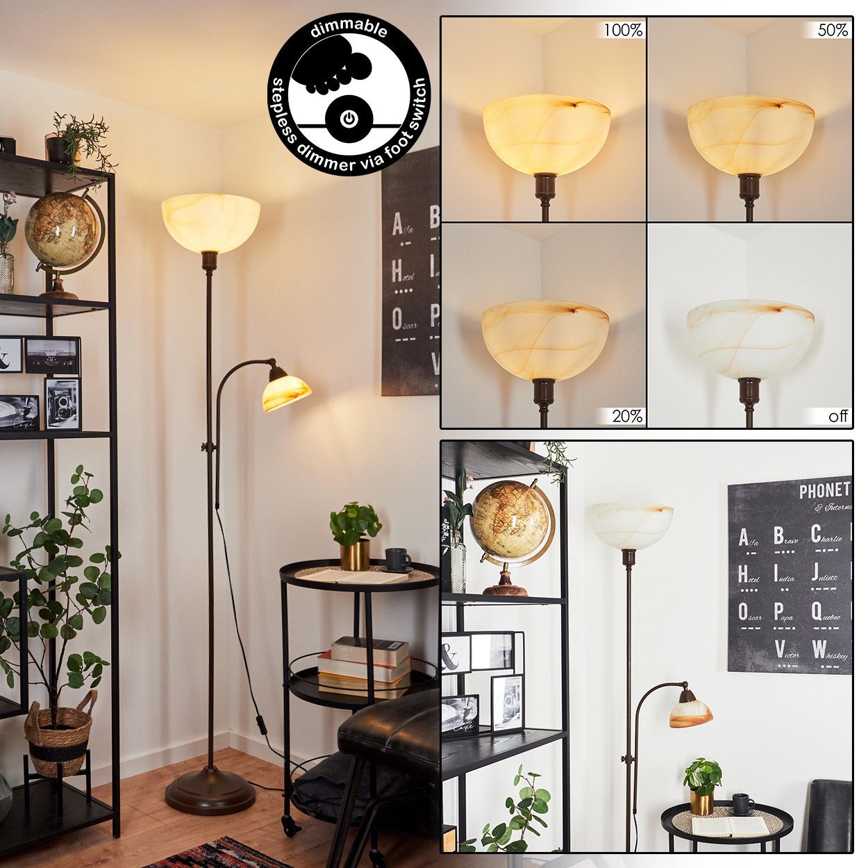 hofstein Stehlampe »Pereto« antike Bodenlampe aus günstig online kaufen