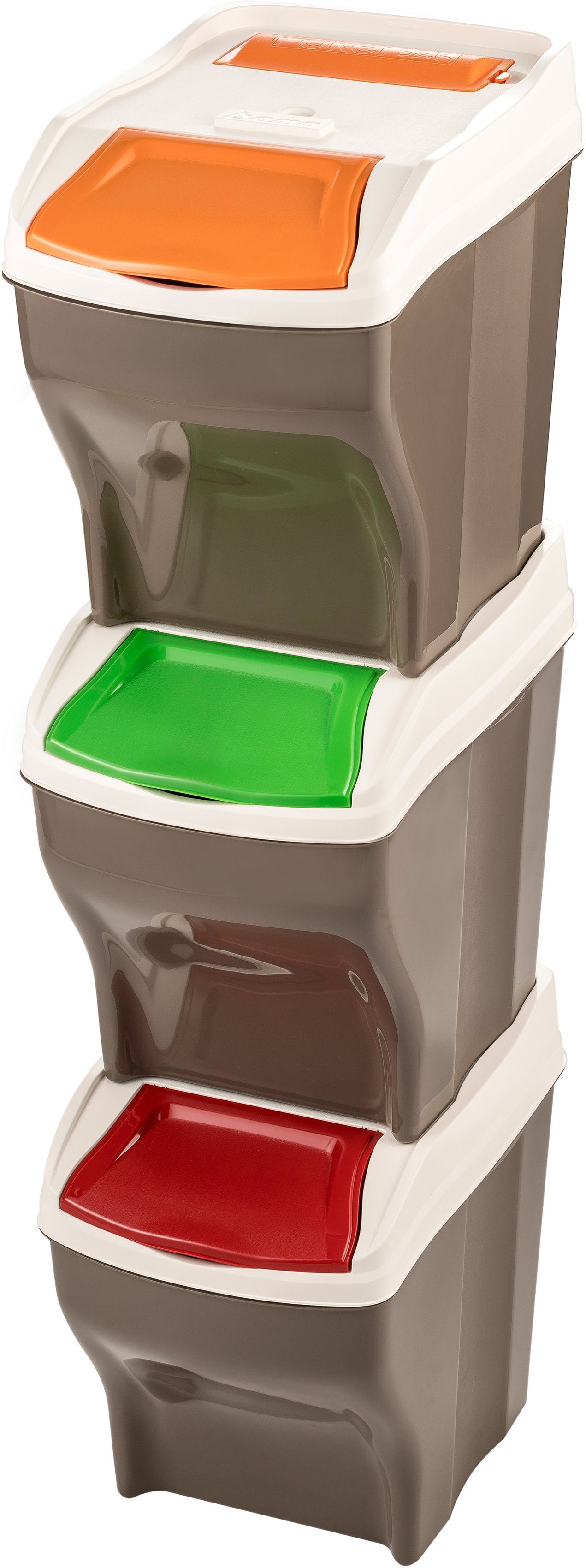 Bischof Bama Mülltrennsystem POKER 3 PLUS, Fassungsvermögen je 27 Liter, Made in Europe