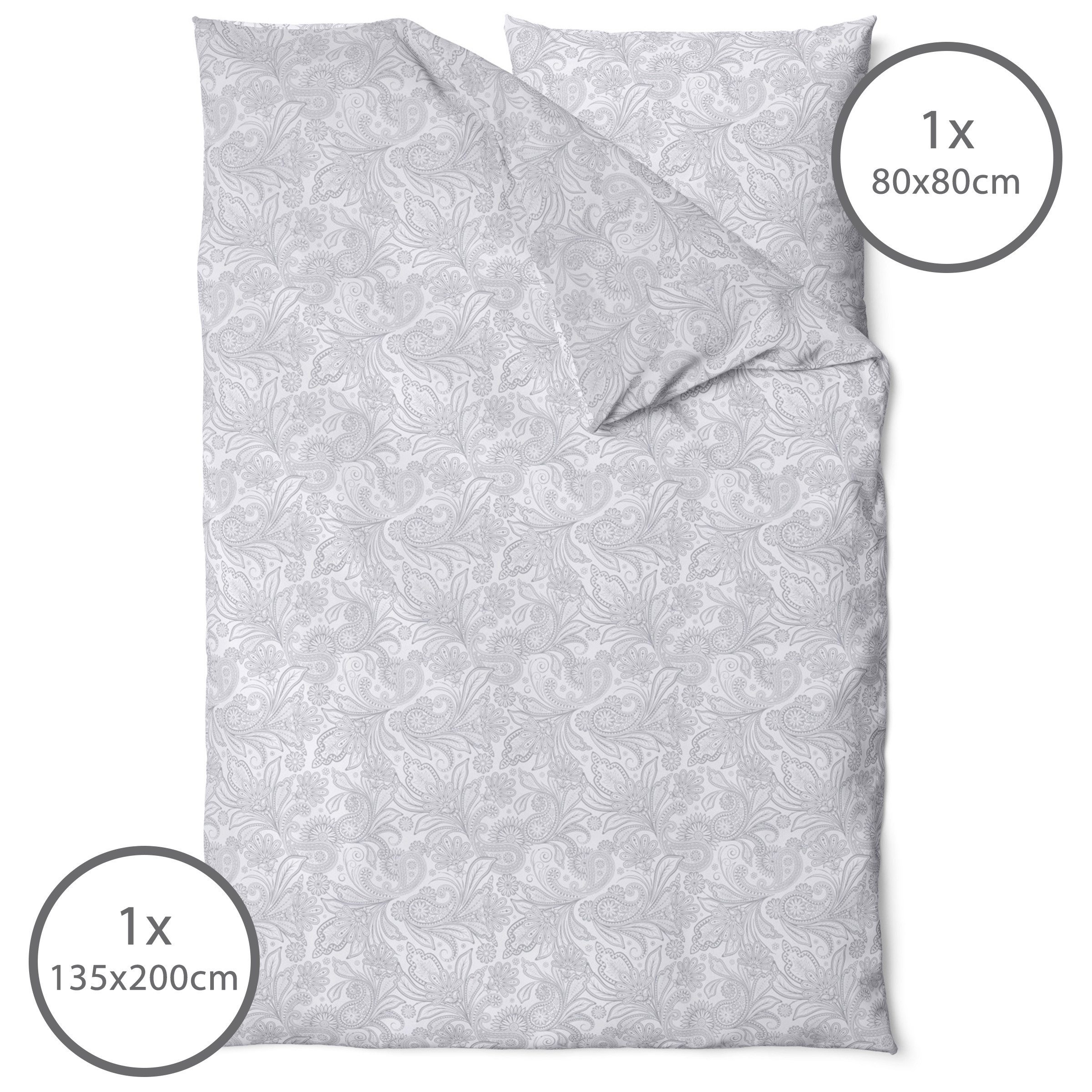 LINKHOFF Bettwäsche Biber Bettwäsche 135x200cm / 155x220 - 2tl. Blumenmuste günstig online kaufen