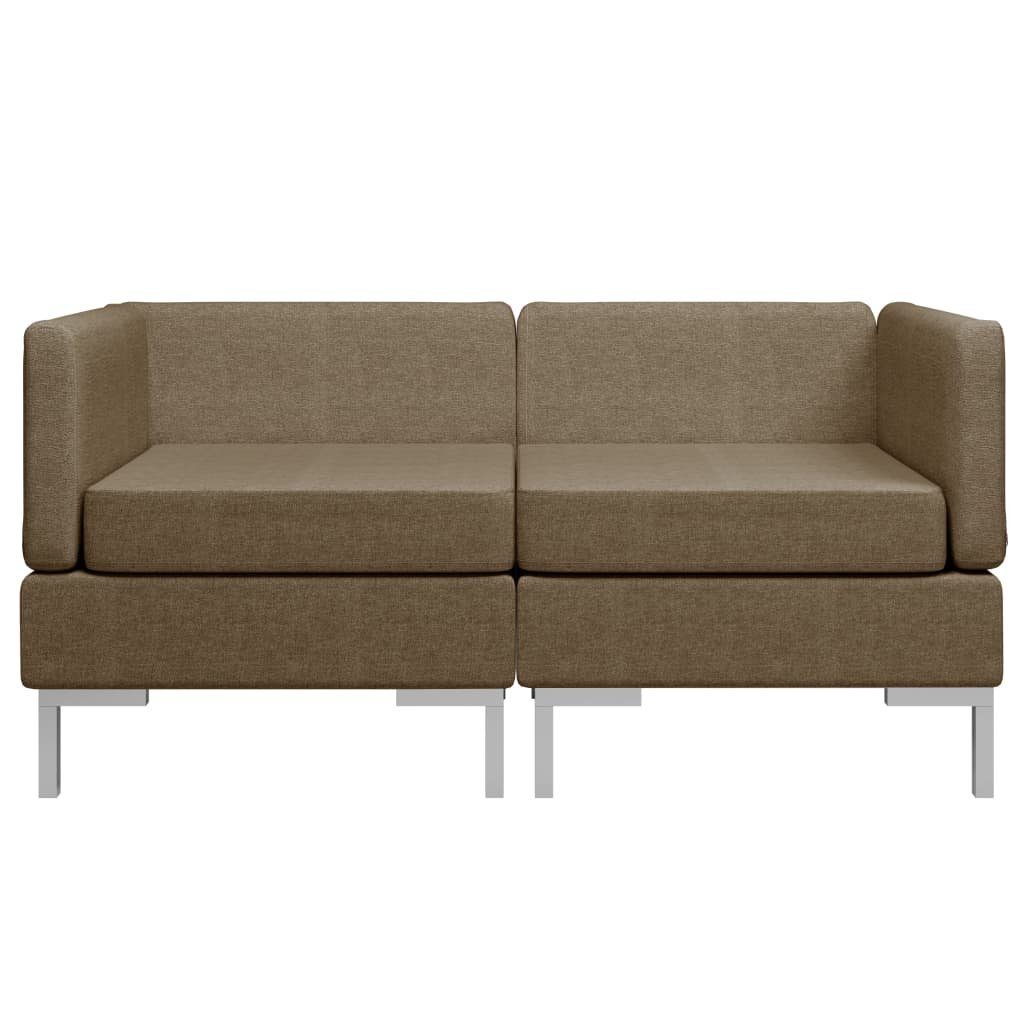Braun Modular-Ecksofas Stk. 2 mit Stoff vidaXL Auflagen Sofa