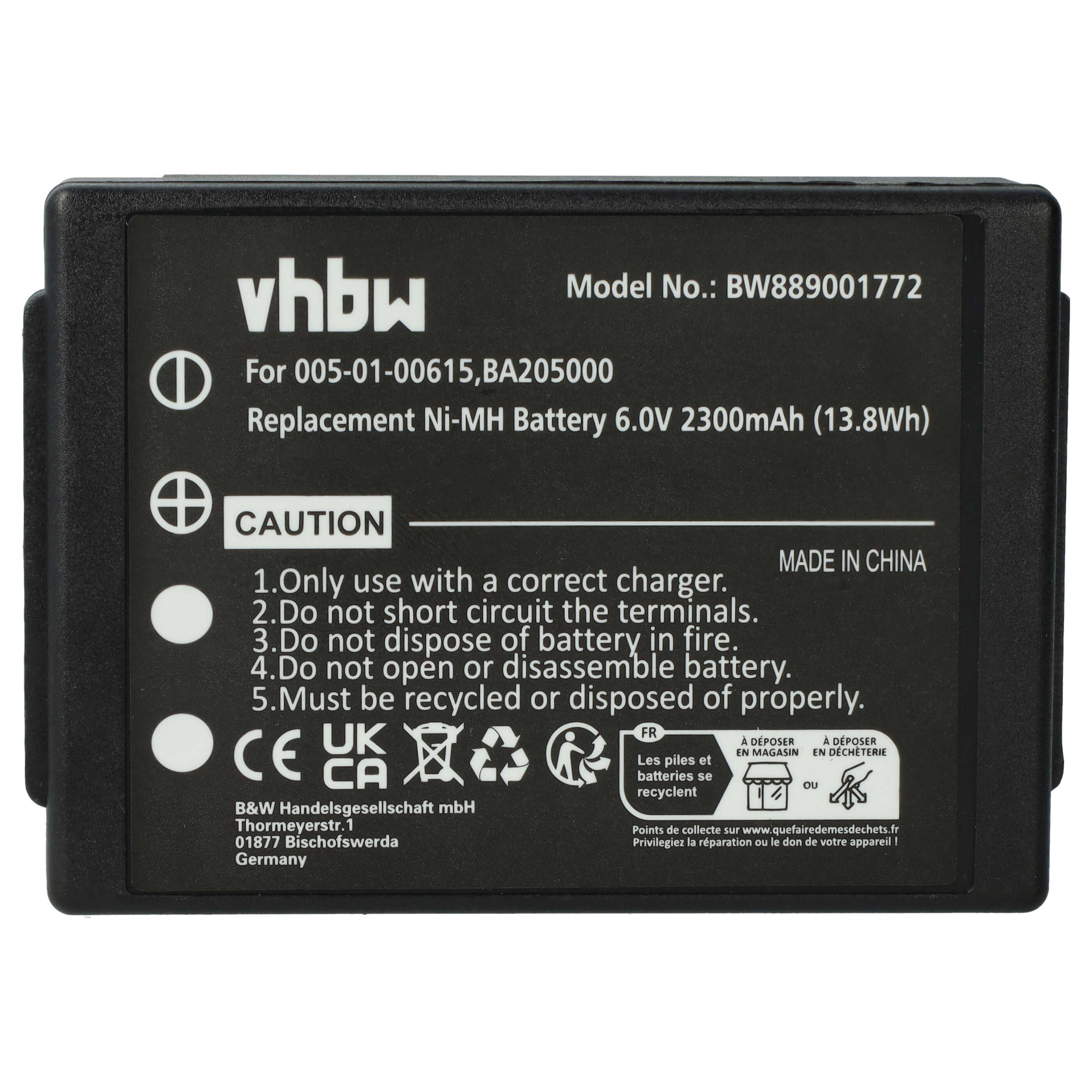 vhbw kompatibel mit Putzmeister Linus 6, Technos Akku NiMH 2300 mAh (6 V)