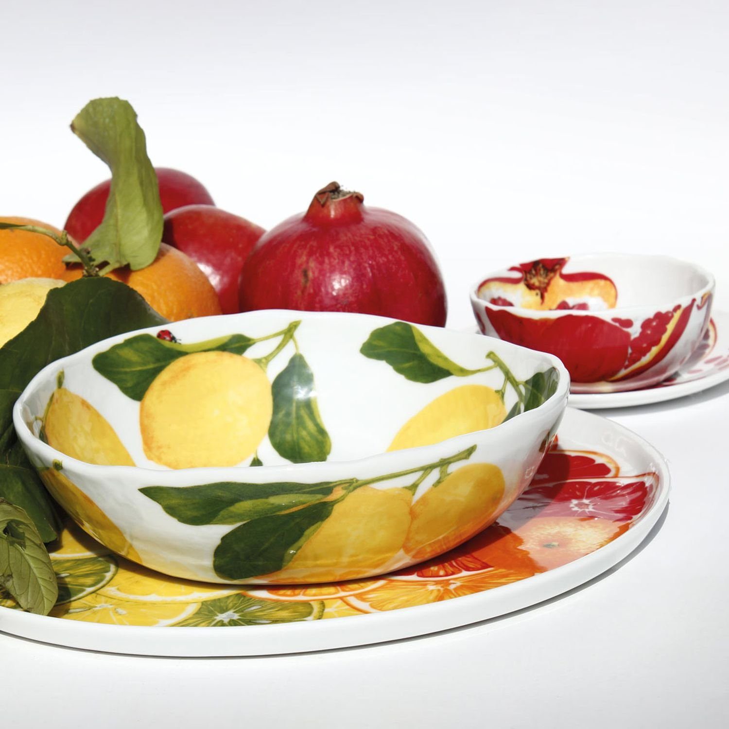 TAITÙ Salatschüssel Dieta Mediterranea Limoni, Fruits Porzellan