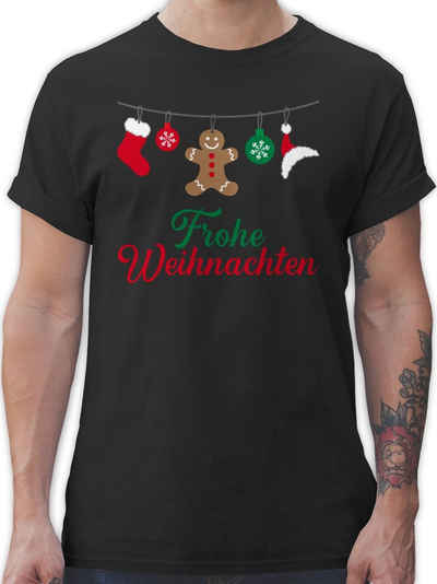 Shirtracer T-Shirt »Frohe Weihnachten Girlande - Weihnachten & Silvester Geschenke - Herren Premium T-Shirt« Neujahrsgeschenke Party Deko