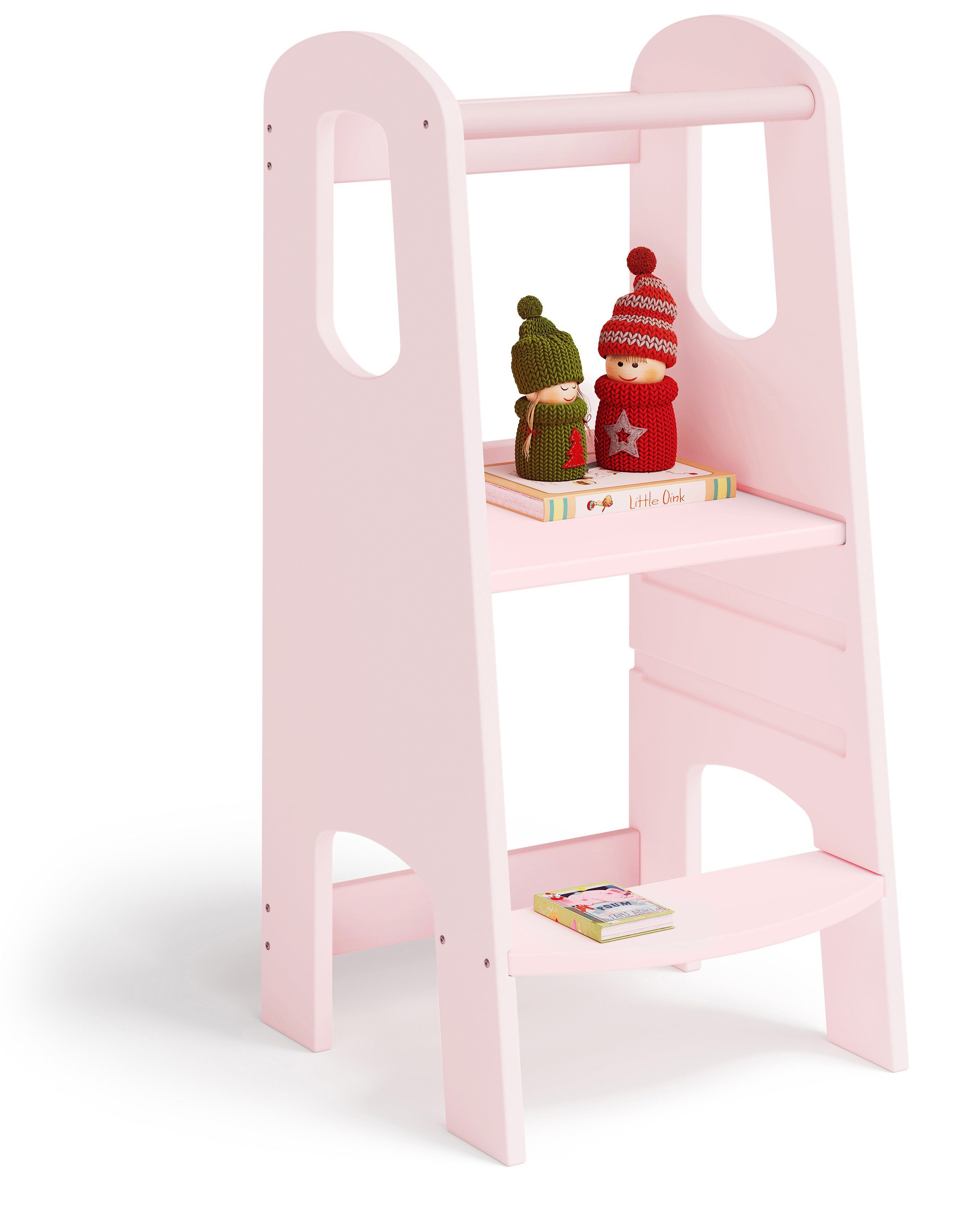 Bellabino Stehhilfe Lernturm Luni, 3-fach höhenverstellbar, aus Birke Sperrholz, rosa