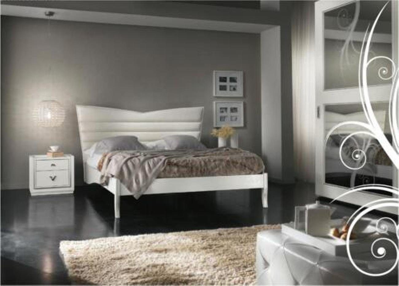 JVmoebel Bett, Luxus Bett Holz Betten Bettrahmen Weiß Doppel Bettgestell Betten