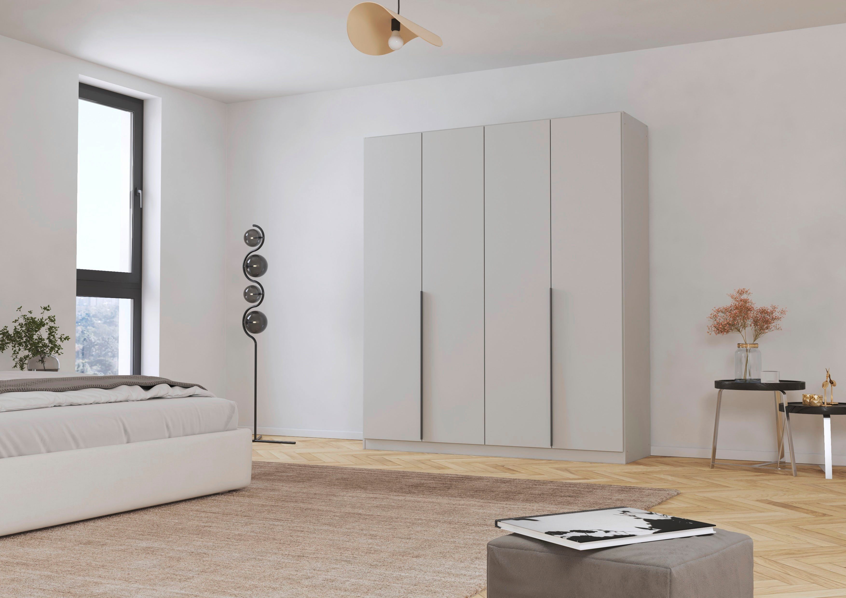 OTTO home Drehtürenschrank Kleiderschrank Schrank Garderobe AGORDO Schlafzimmer (in zwei Griff-Farben, Breiten 91-405 cm, Dekor- oder Hochglanzfront) durchdachte Innenausstattung, in 8 Breiten und 2 Höhen MADE IN GERMANY