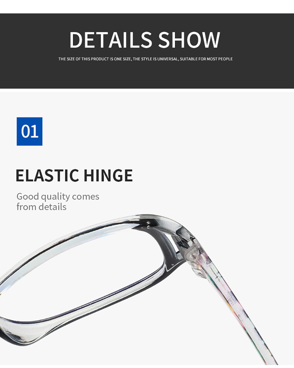 PACIEA schwarz presbyopische Lesebrille Gläser blaue anti Mode bedruckte Rahmen