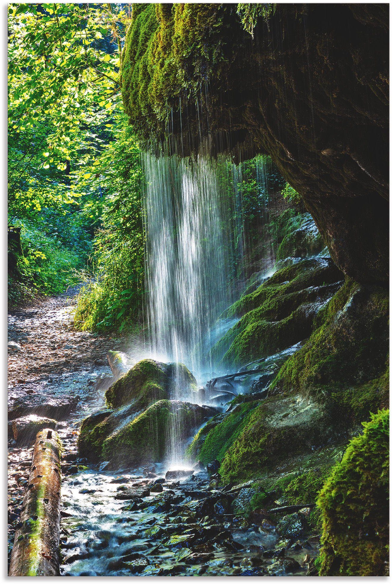 Artland Wandbild »Moosbedeckter Wasserfall«, Wasserfallbilder (1 Stück), in vielen Größen & Produktarten - Alubild / Outdoorbild für den Außenbereich, Leinwandbild, Poster, Wandaufkleber / Wandtattoo auch für Badezimmer geeignet-Otto