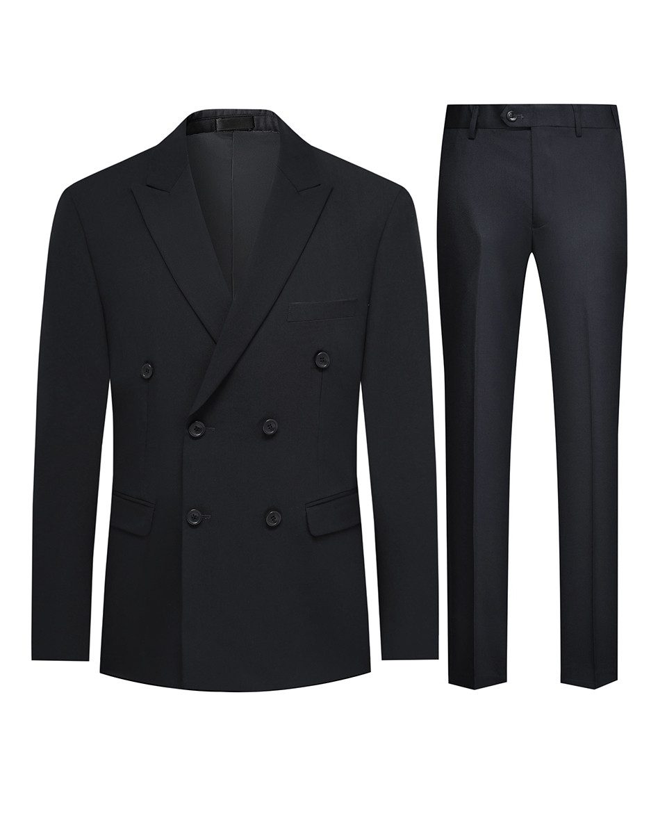 Allthemen Anzug Herren zweireihiger Businessanzug Slim Fit Hochzeitsanzug günstig online kaufen