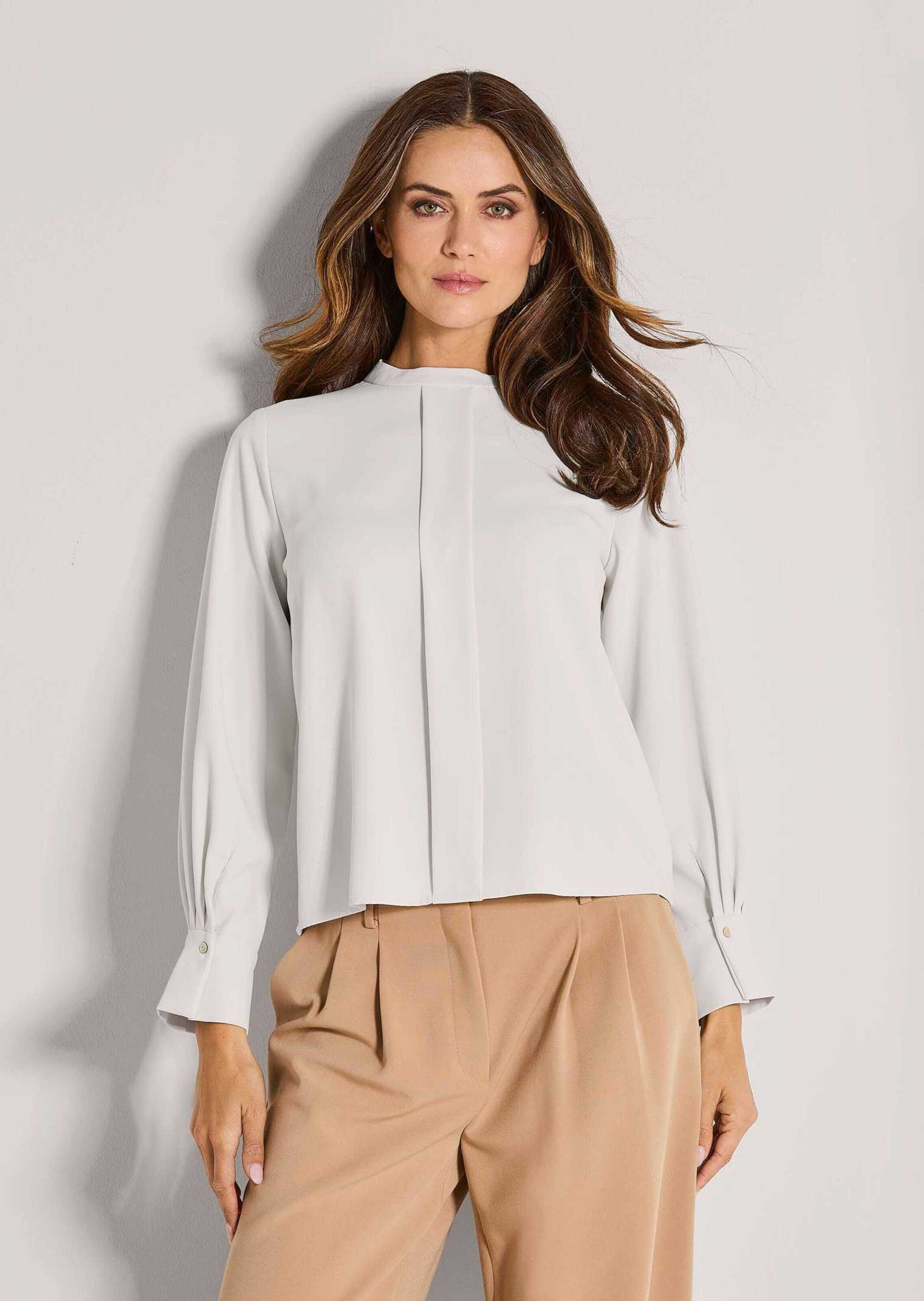 MADELEINE Langarmbluse Elegante Bluse mit Quetschfalte Schlupfbluse mit Run günstig online kaufen