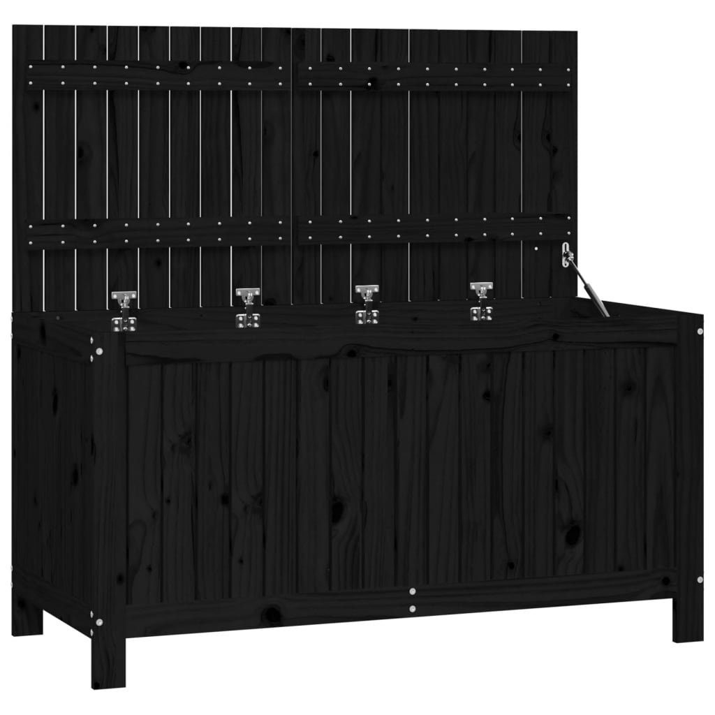 Thumbnail - furnicato Gartenbox Gartentruhe Schwarz 121x55x64 cm Massivholz Kiefer (1 St)