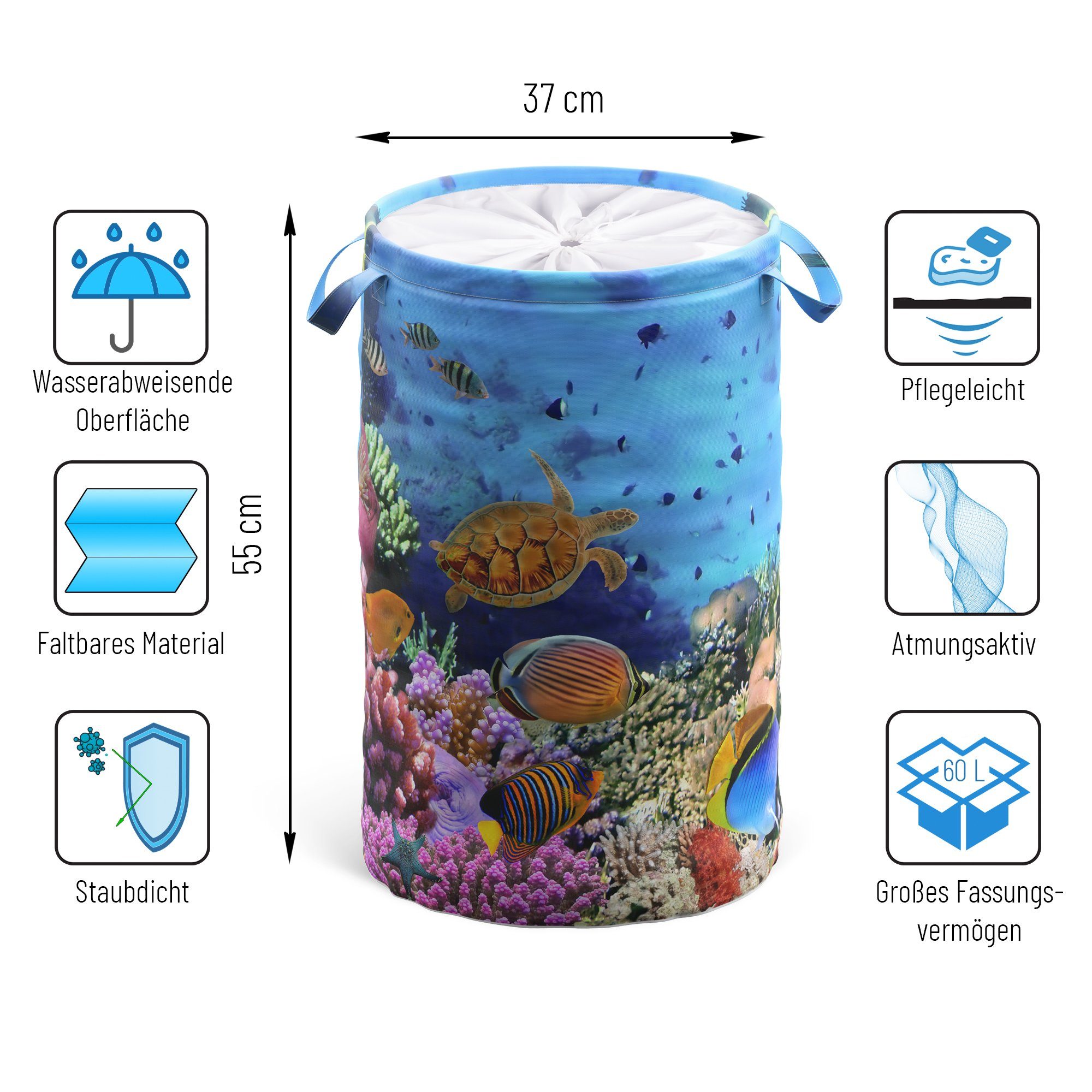 Sanilo Wäschekorb Ocean, 60 Liter, faltbar, günstig online kaufen