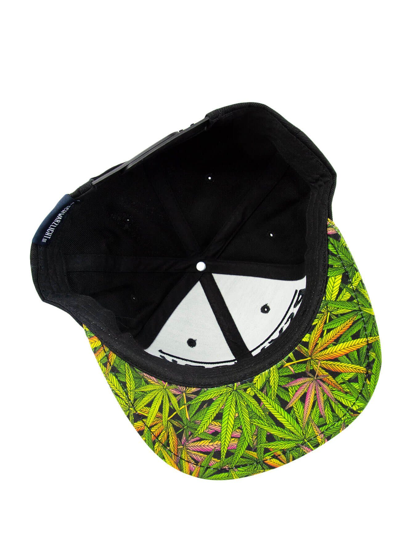 PSYWORK Black leuchtet Snapback UV-aktiv, Schwarzlicht Schwarz Neon Cap unter Weed", "Funky Schwarzlicht Cap