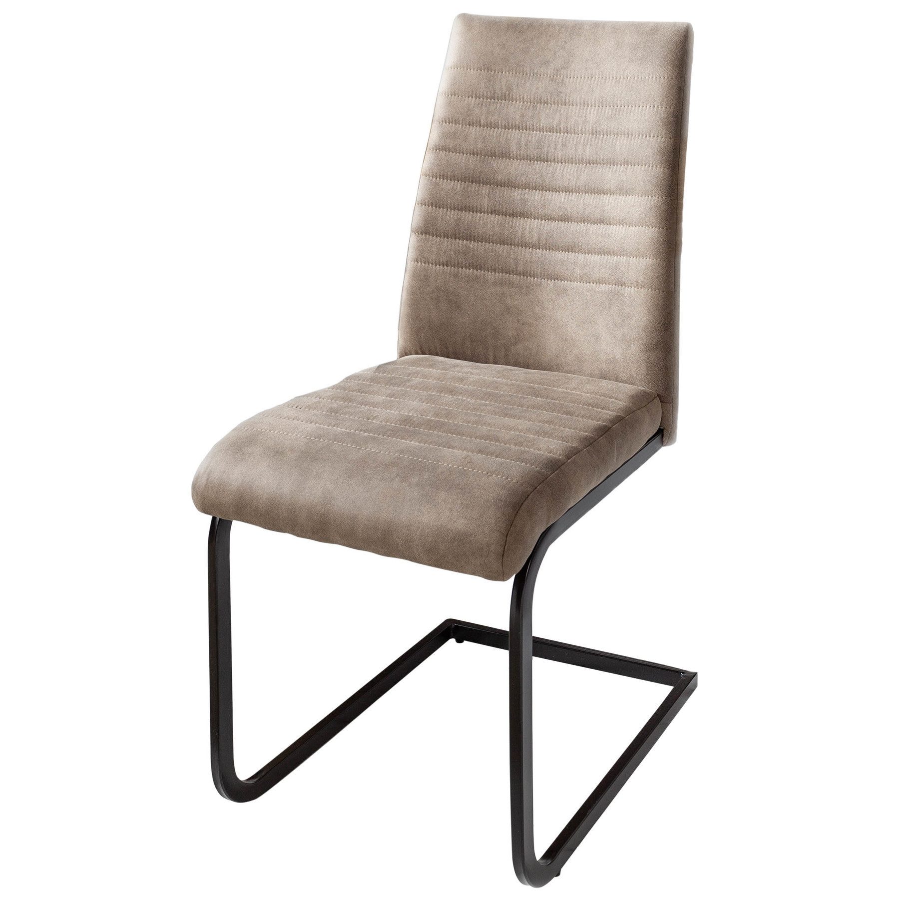 riess-ambiente Freischwinger APARTMENT taupe / schwarz (Einzelartikel, 1 St), Esszimmer · Microfaser · Metall · Industrial