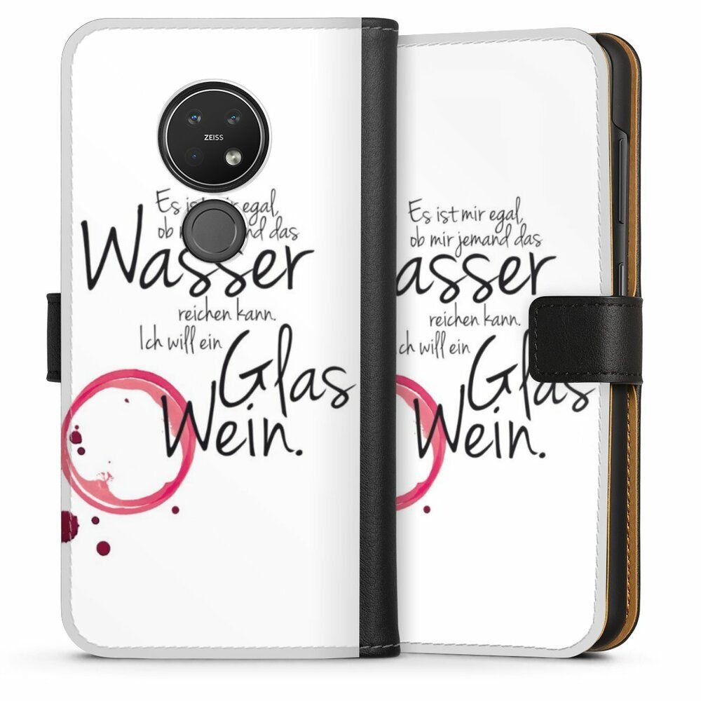 DeinDesign Handyhülle Es ist Mir Egal, Hülle, Handy Flip Case, Wallet Cover, Handytasche Leder Wein Sprüche Statement