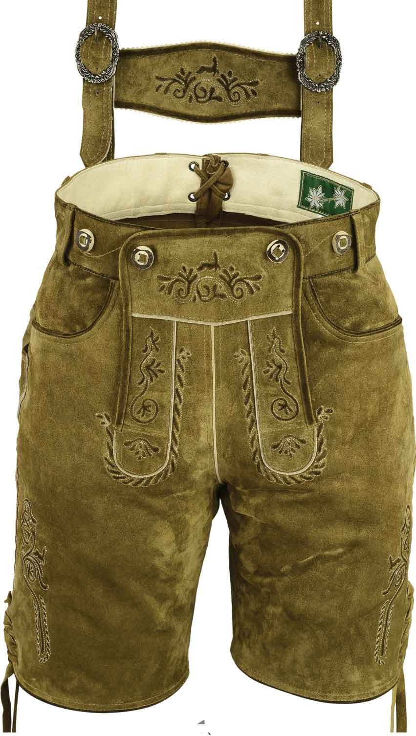 Fuente Leather Wears Trachtenlederhose Lederhose Kinder Trachtenhose kurz - Träger