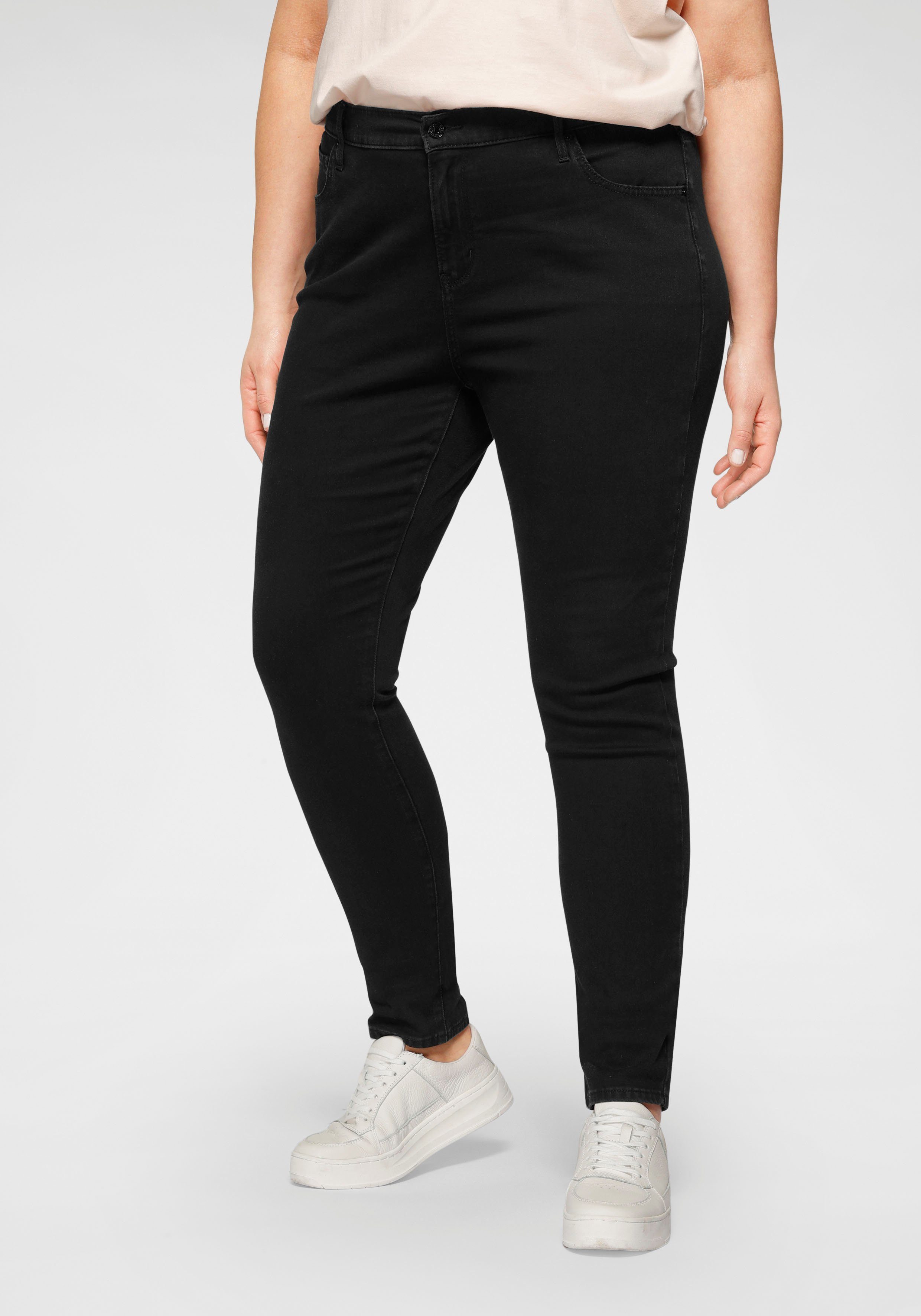 Levi's® Plus Skinny-fit-Jeans sehr 721 schwarz HI PL SKINNY figurbetonter Schnitt RISE