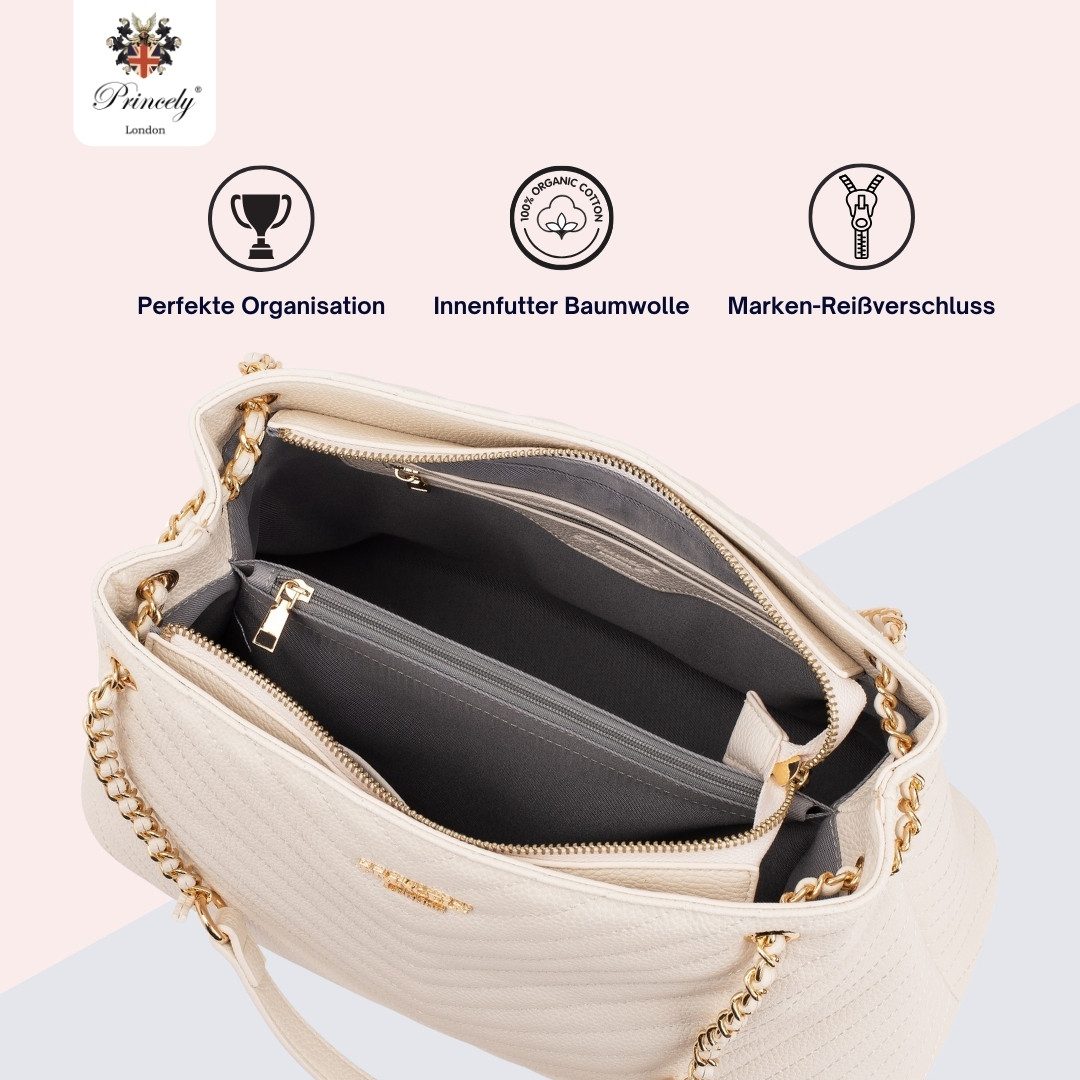 Princely London Handtasche Nina - Geräumige Tasche mit Reißverschluss