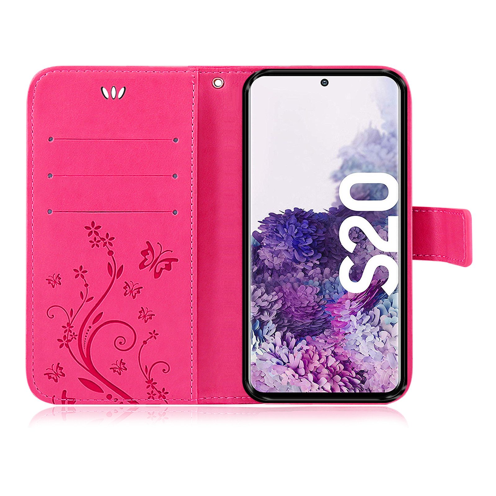 betterfon Handyhülle Handytasche für Samsung Galaxy S20 Wallet Case Handyhülle Grau, Wallet Case mit Kartenfächern Magnetverschluss und weicher Innenhülle