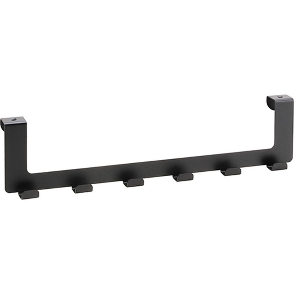 BRILLANTBAD® Hakenleiste BARK Hakenleiste 6 Haken Edelstahl Schwarz Bad Küche >> Einhängen