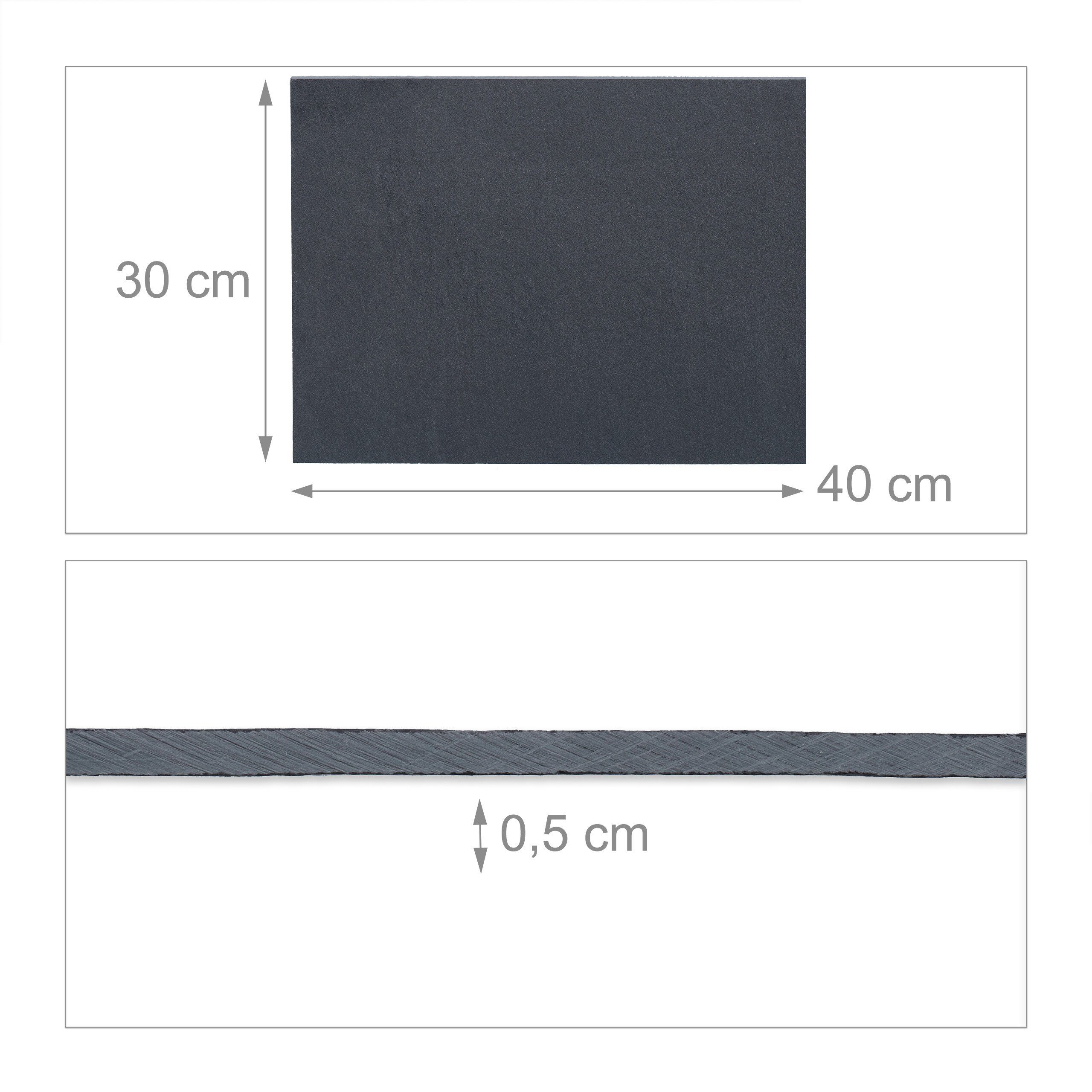 relaxdays Servierplatte 6er Set Schieferplatte 40 x 30 cm, Schiefer, (6-tlg) – Bild 4 von 5