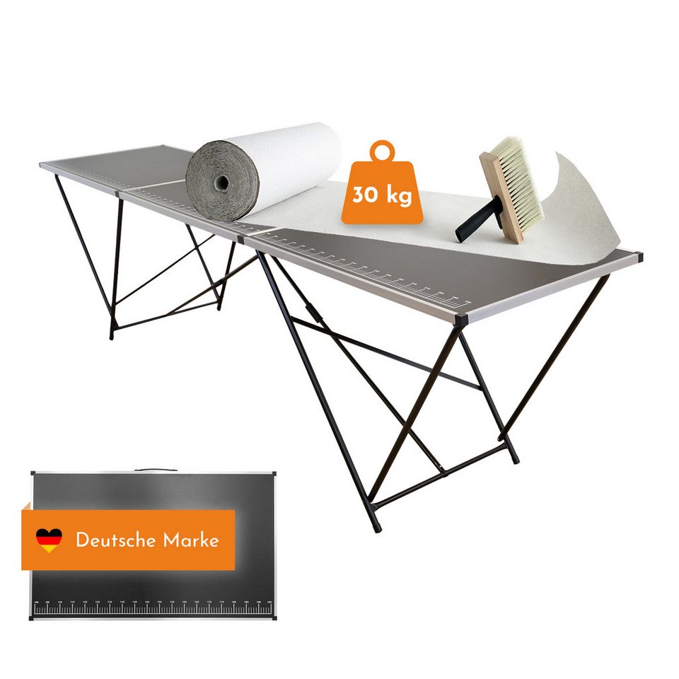 Lemodo Tapeziertisch Tapeziertisch klappbar, stabil, leichtes Eigengewicht, Tapetentisch