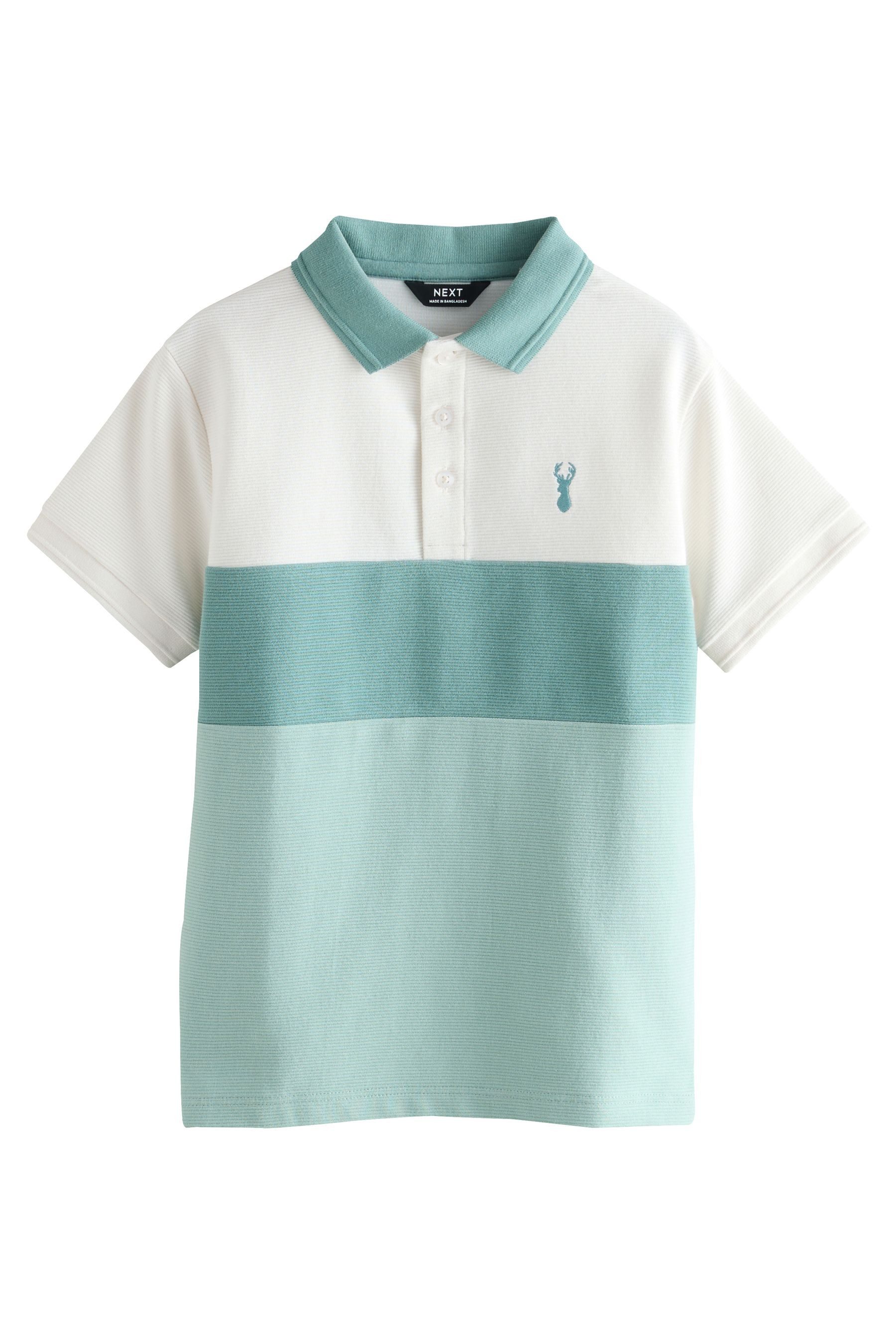 Poloshirt Strukturiertes Poloshirt mit Blockfarben
