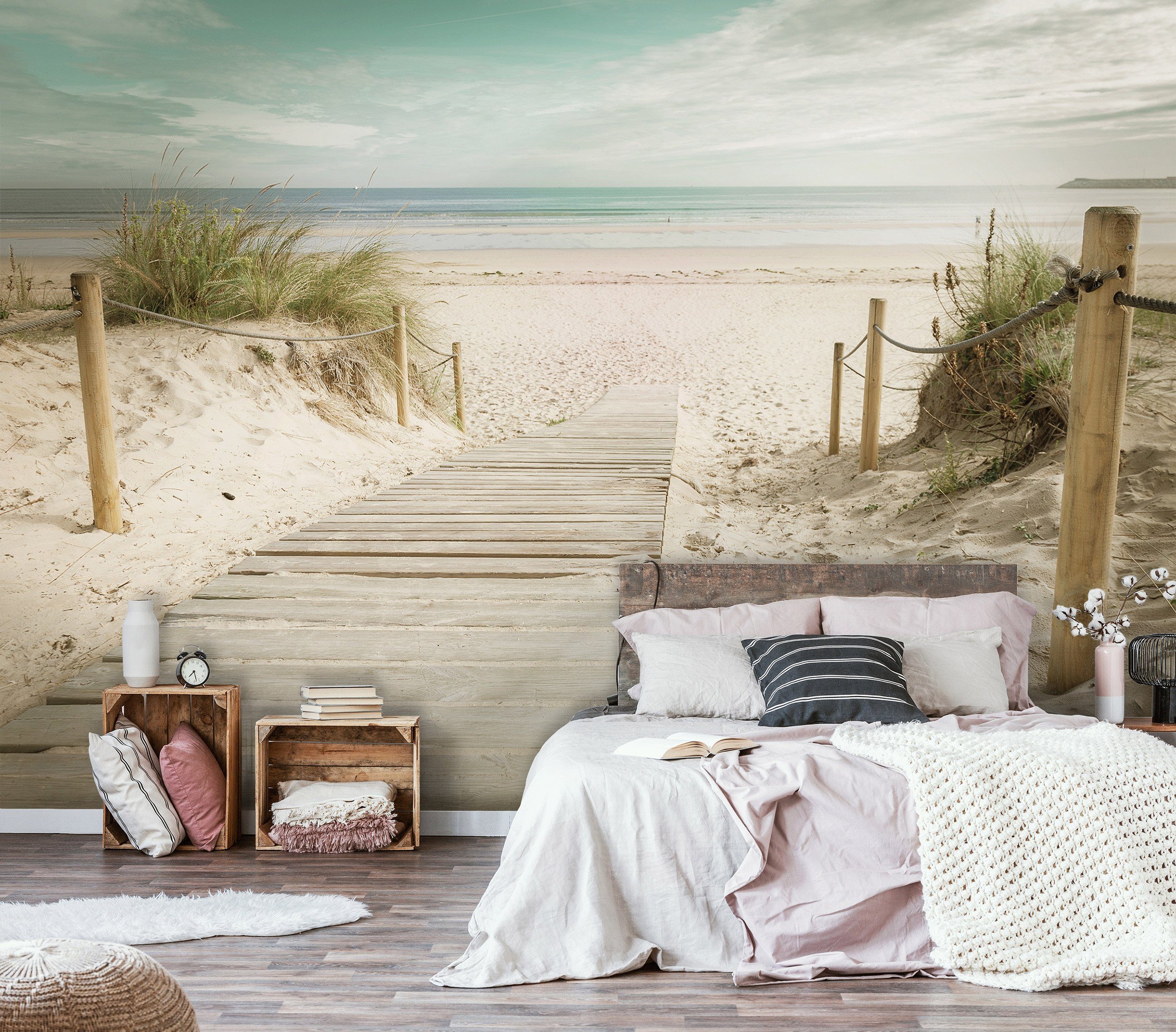 Wallarena Fototapete Strand Meer Vlies Vliestapete Landschaft, Schlafzimmer Glatt Vlies, Tapete inklusive Kleister Wohnzimmer Motivtapete Wandtapete, Tapete