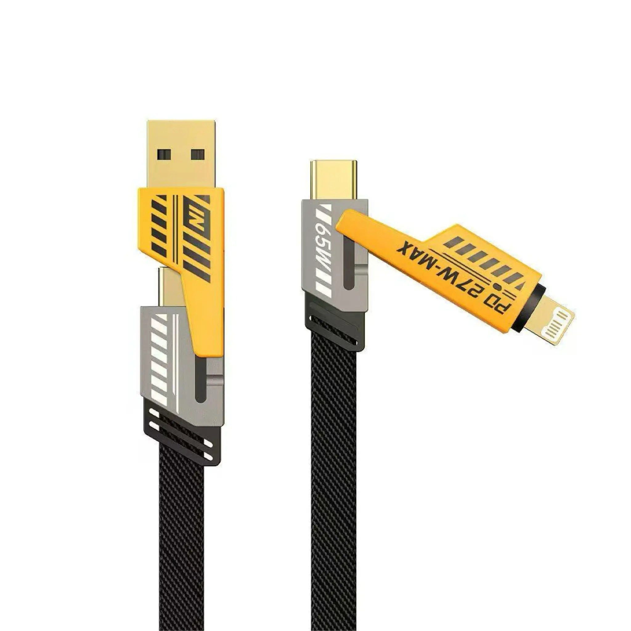 Firelia Ladegerät 65W inkl. Ladekabel USB-C Smartphone-Ladegerät (Schnellladeadapter 4 in 1 Netzteil)