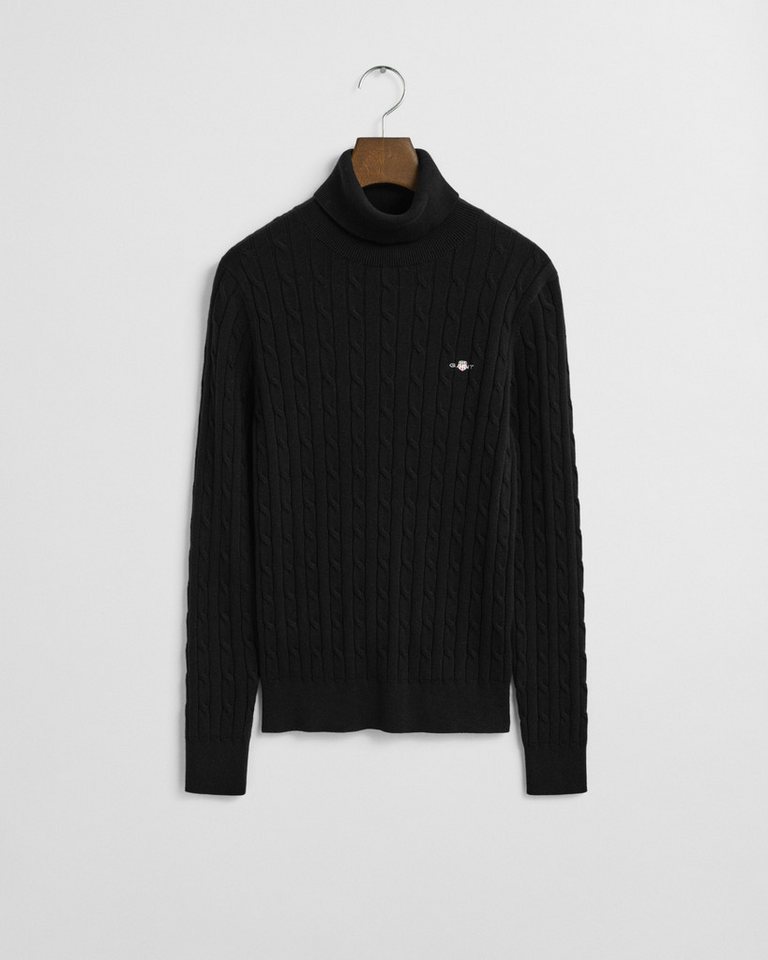 Gant Rollkragenpullover STRETCH COTTON CABLE TURTLENECK mit Zopfmuster