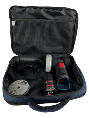 Bosch Professional Akku-Winkelschleifer GWS 12V-76, mit Akku 2 Ah und Ladegerät in Tasche inkl. 5tlg. Trennscheiben-Set