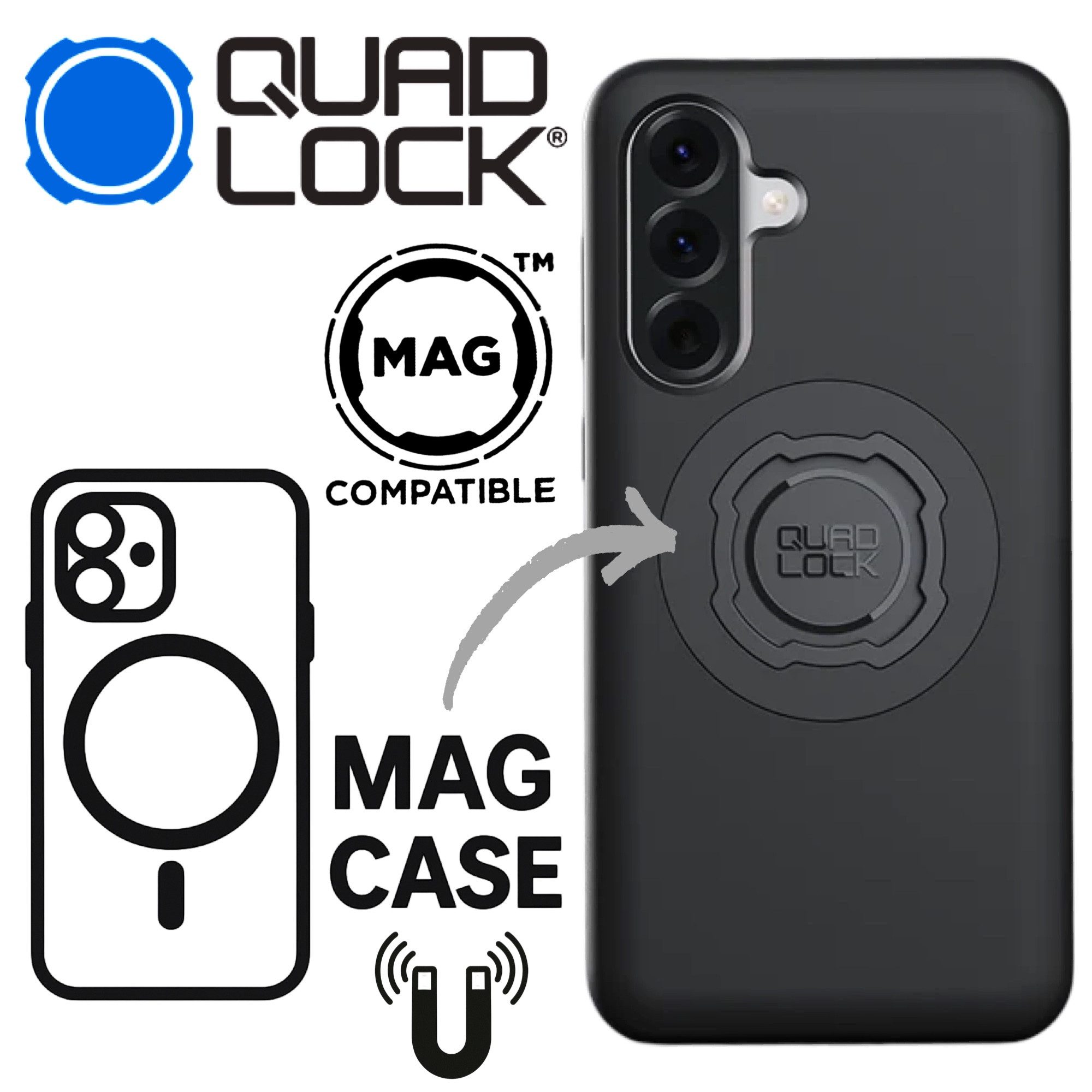Quad Lock Handy-Halterung QUAD LOCK MAG Case Handy Schutz Hülle Halter passend für Galaxy S26