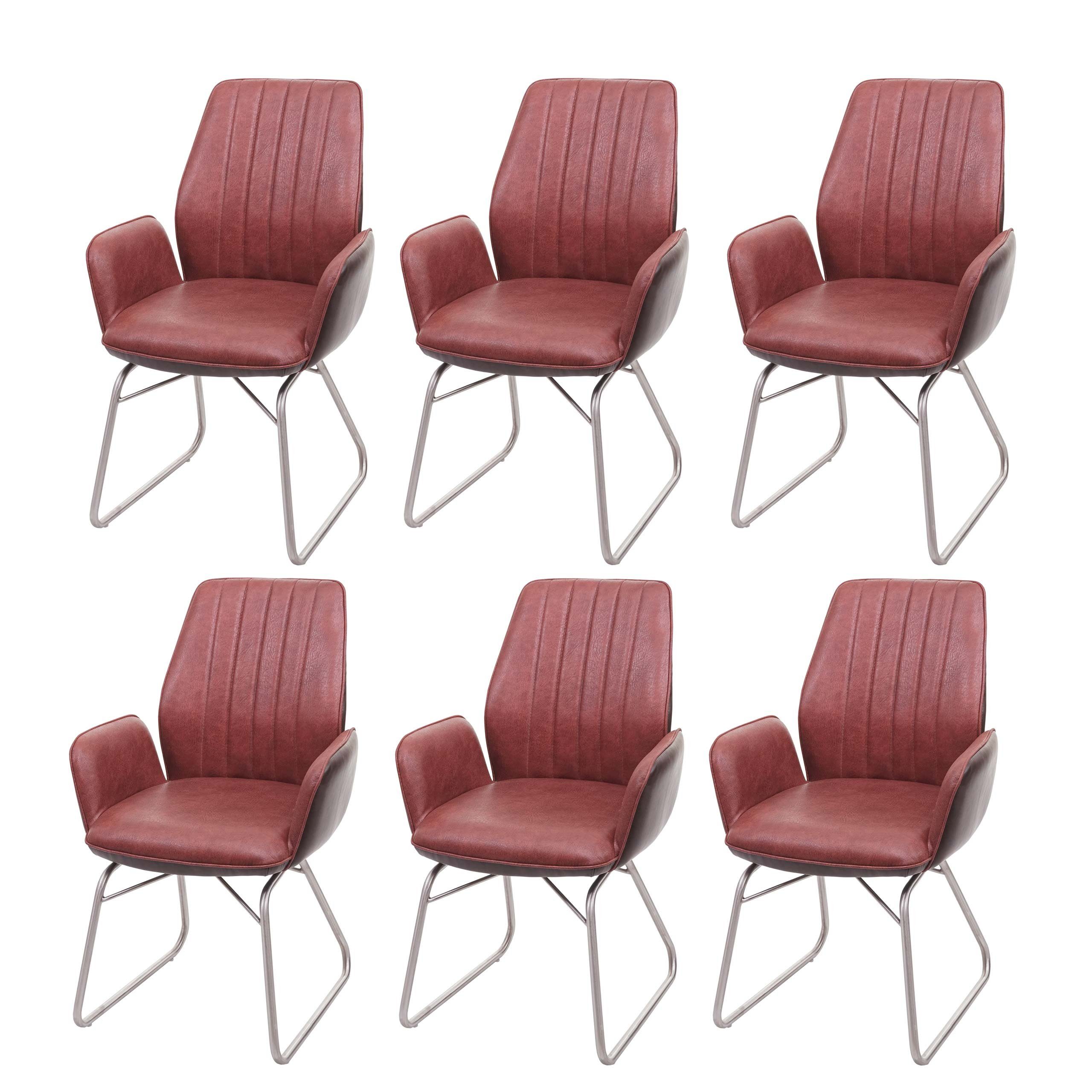 MCW Esszimmerstuhl MCW-G73-6 (Set), Wippfunktion, 6er-Set, Inklusive  Fußbodenschoner, dekorative glänzende Ziernaht | Stühle