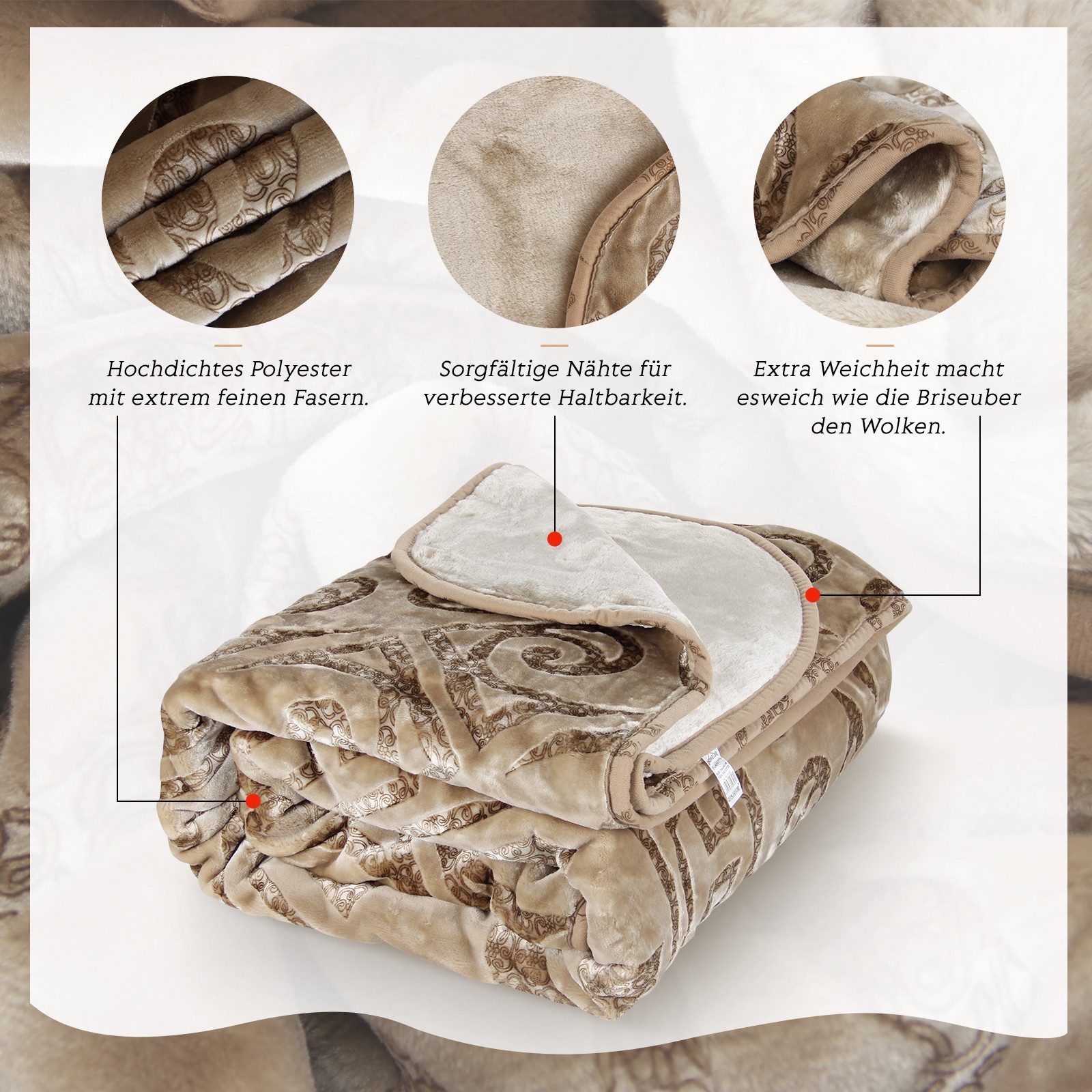 Wohndecke Kuscheldecke Flauschig 200x240 Warm Weiche günstig online kaufen