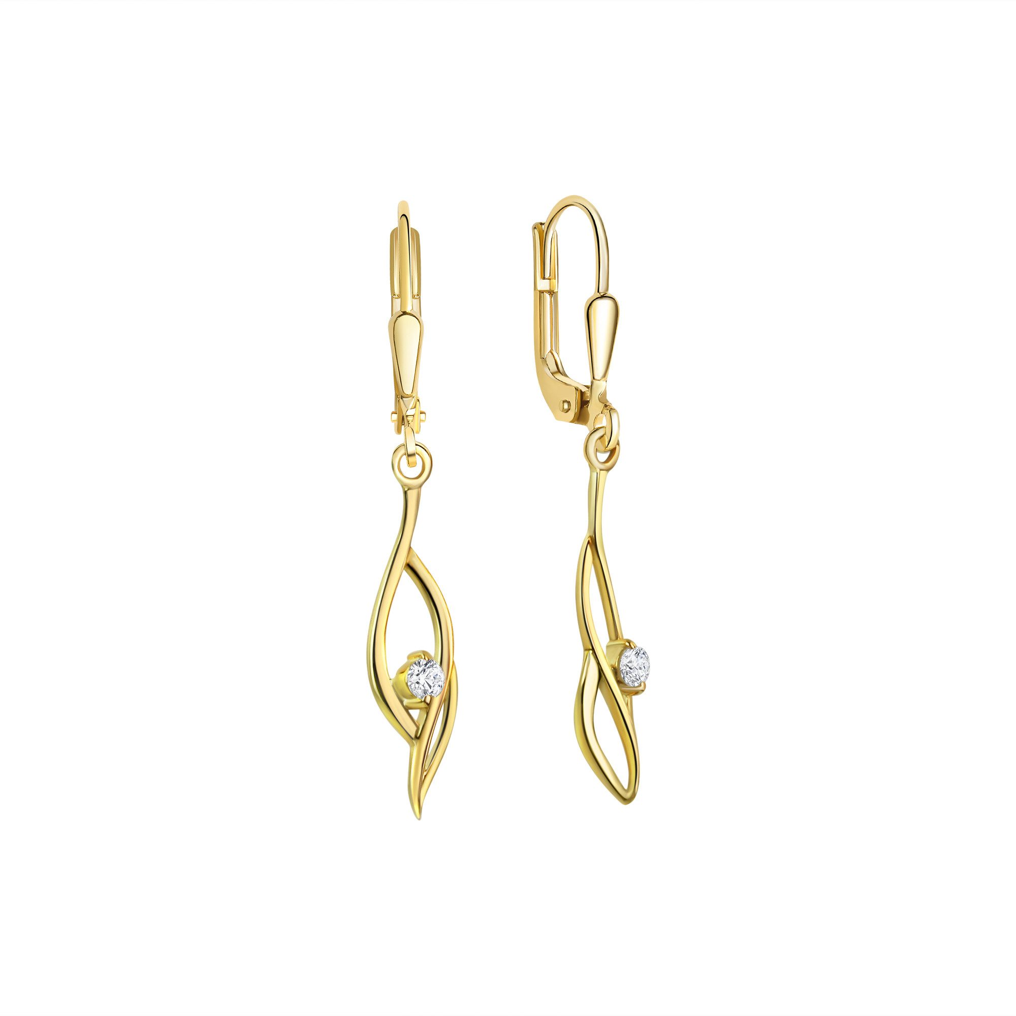 Vivance Paar Ohrhänger 333 Gelbgold glanz Zirkonia günstig online kaufen