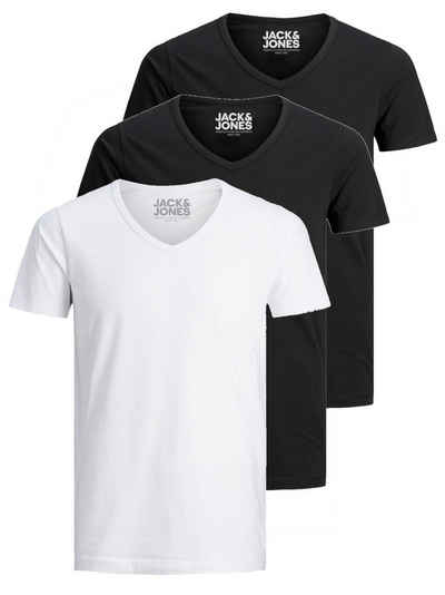 Jack & Jones T-Shirt »Basic V-Neck« (3-tlg., 3er Pack) etwas länger geschnitten, nicht zu kurz