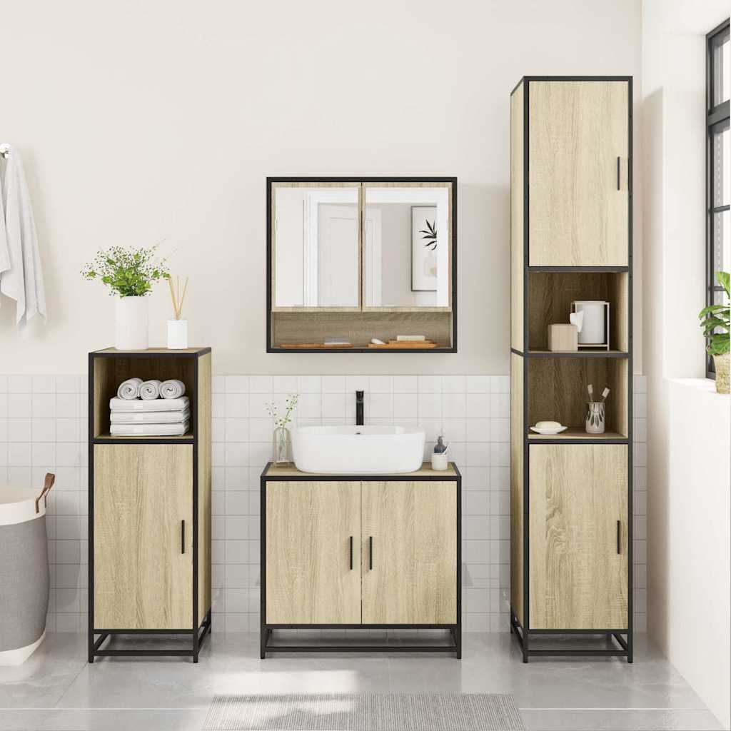 vidaXL Badezimmerspiegelschrank Bad-Spiegelschrank Sonoma-Eiche 65x20x60 cm günstig online kaufen