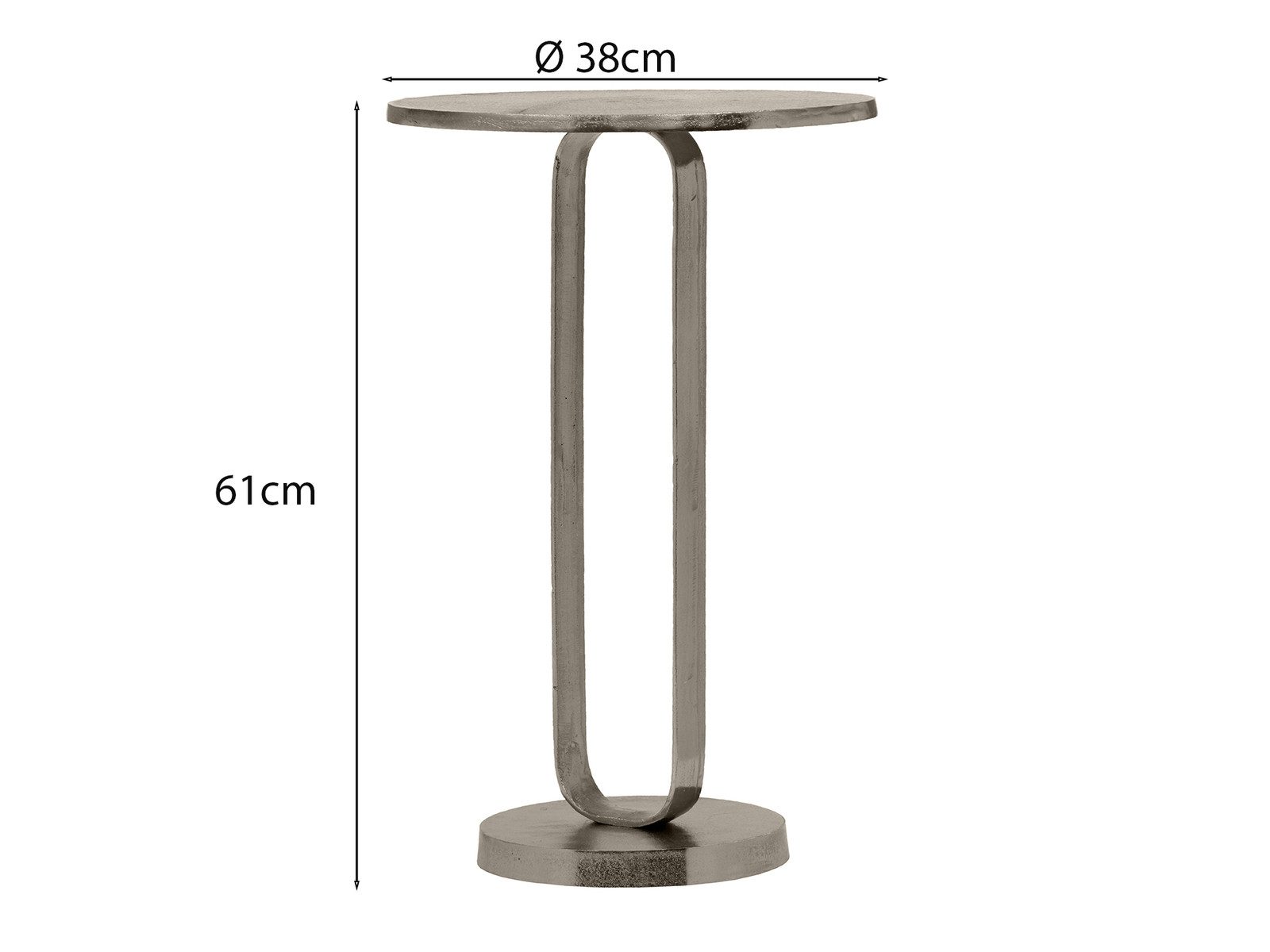 MIRRORS AND MORE Couchtisch (2er Set), Wohnzimmertisch Sofa-Beistelltisch Metall, Nachttisch schmal Höhe 61cm