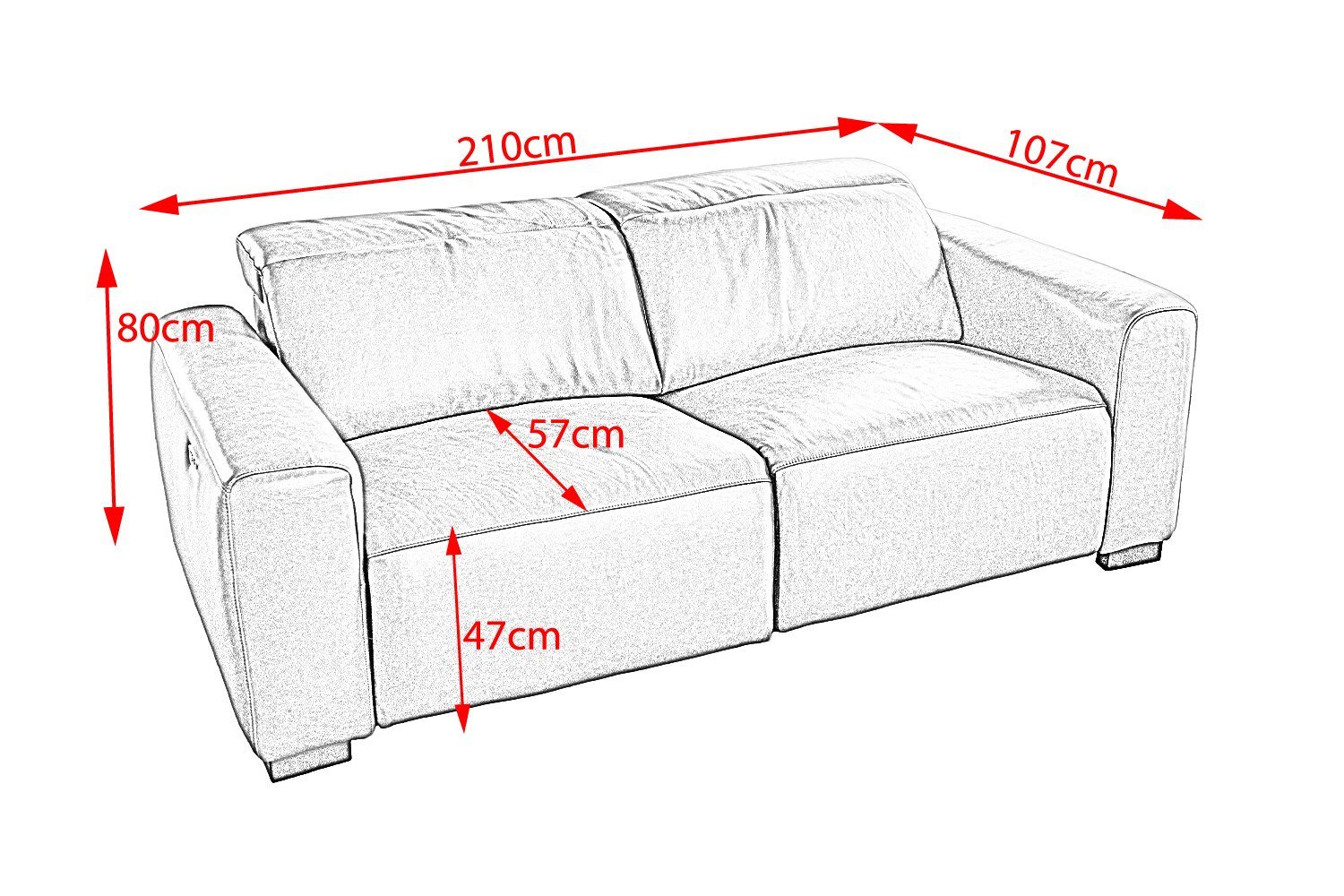 KAWOLA 3-Sitzer FINN, Sofa mit Bezüge Relaxfunktion, Farben versch. und